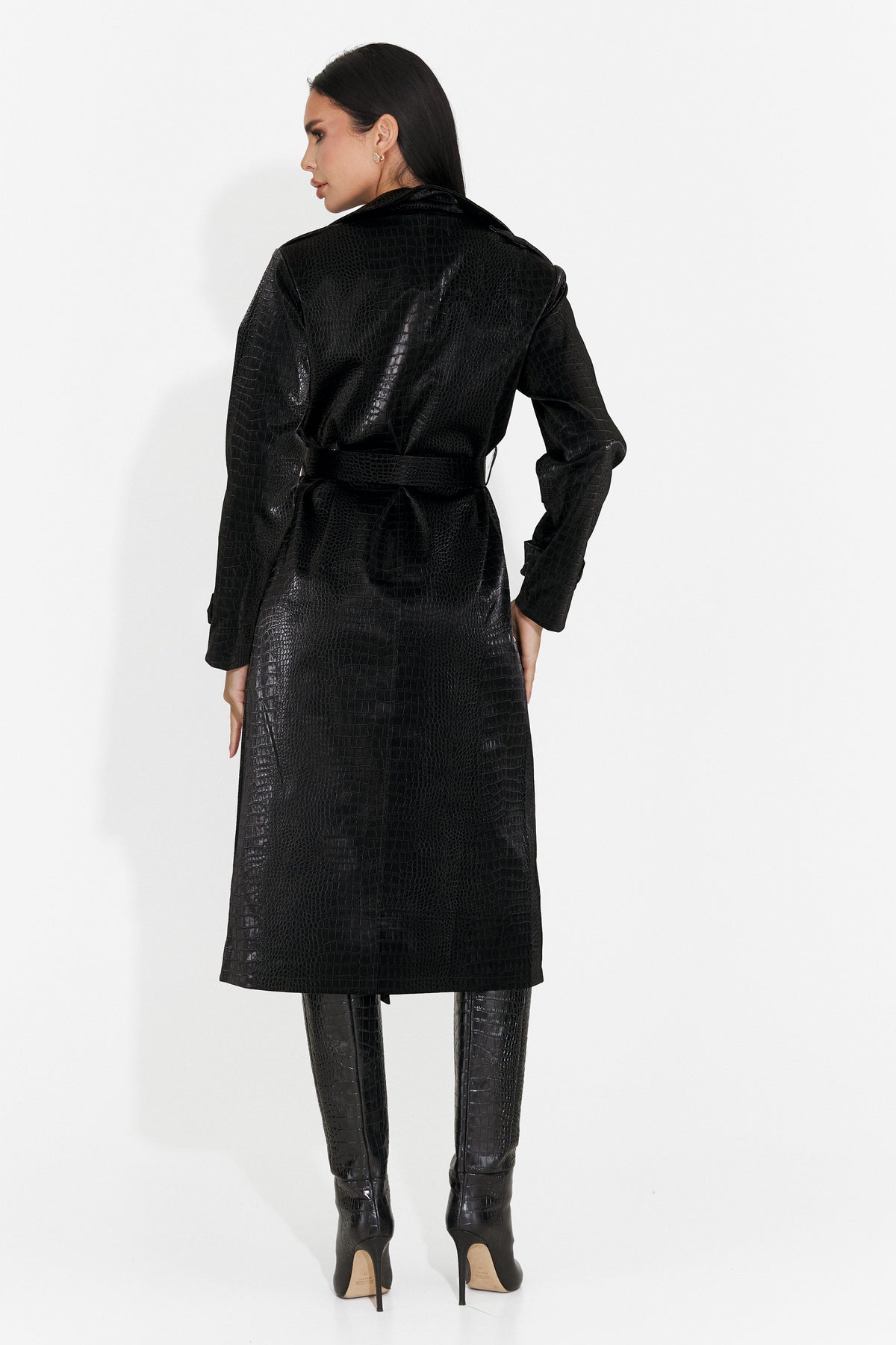Palton elegant negru Prumeiza Bogas
