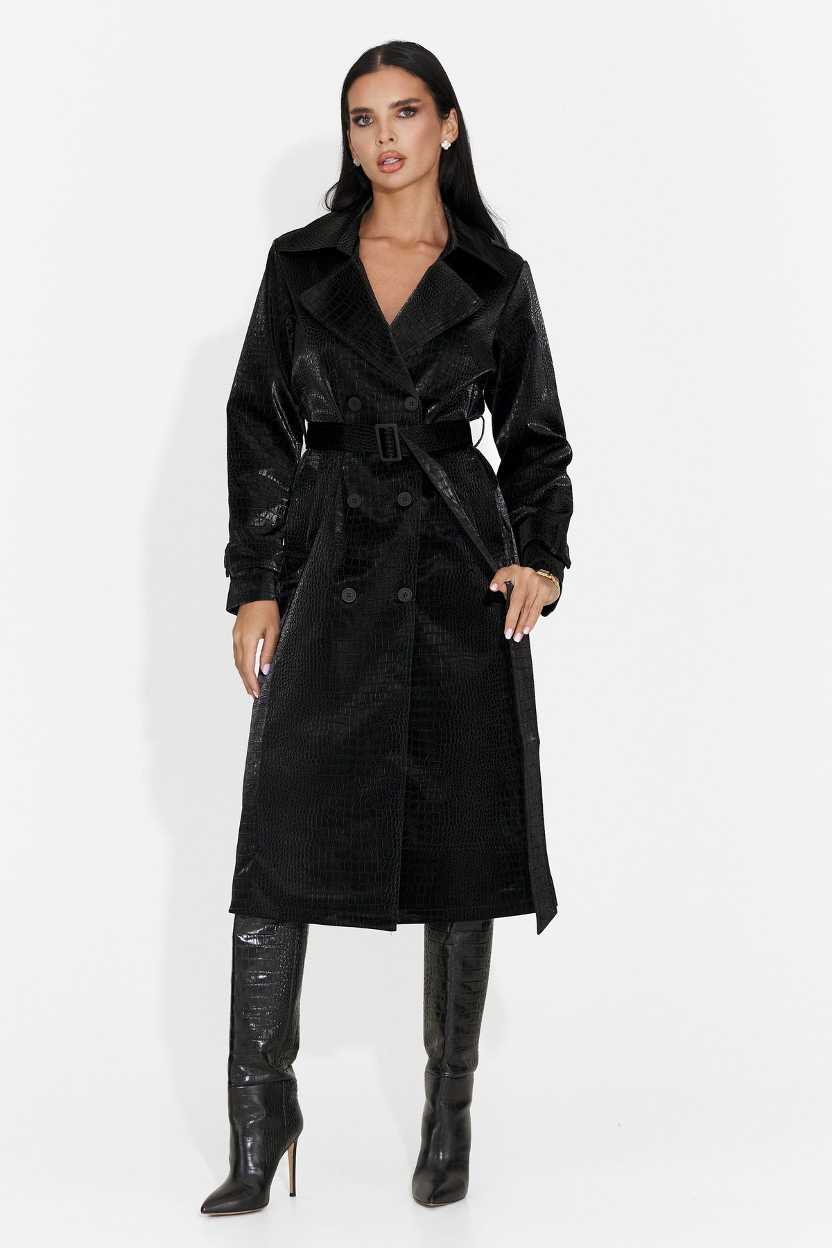 Palton elegant negru Prumeiza Bogas