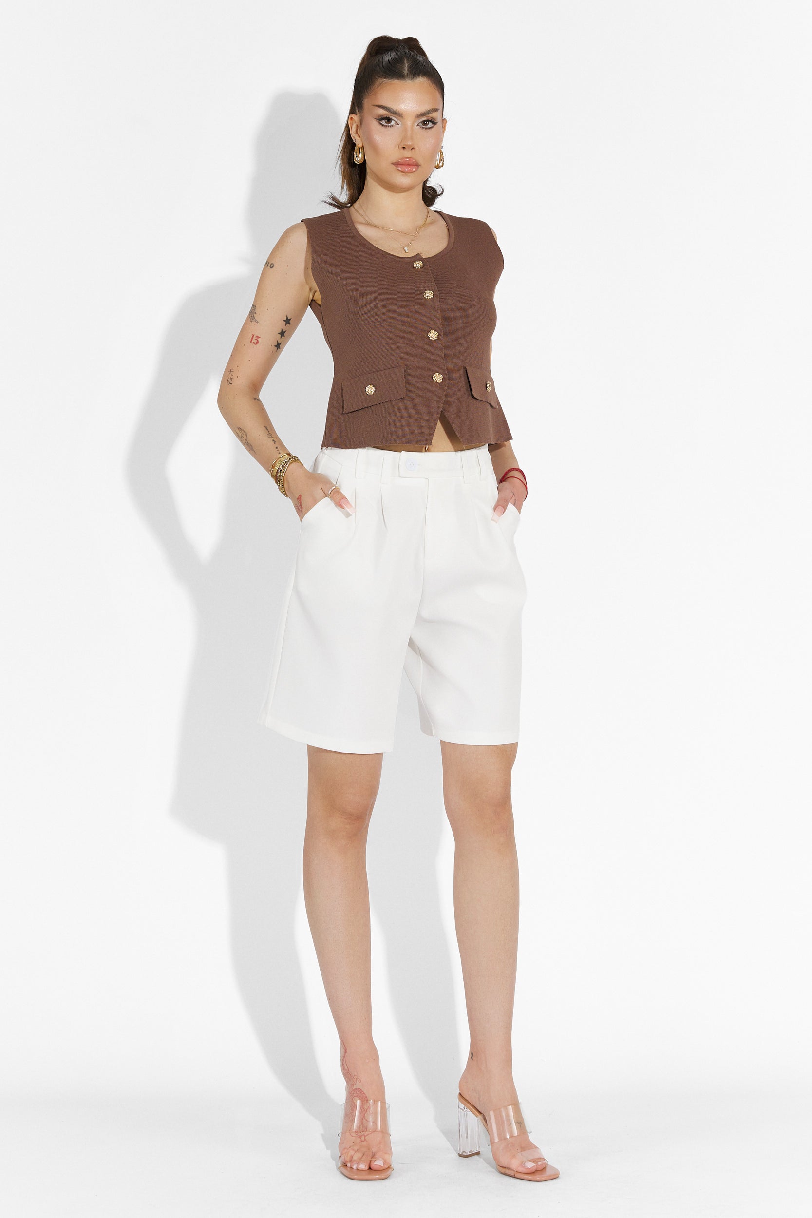 Дамски casual бели панталони Athuro Bogas