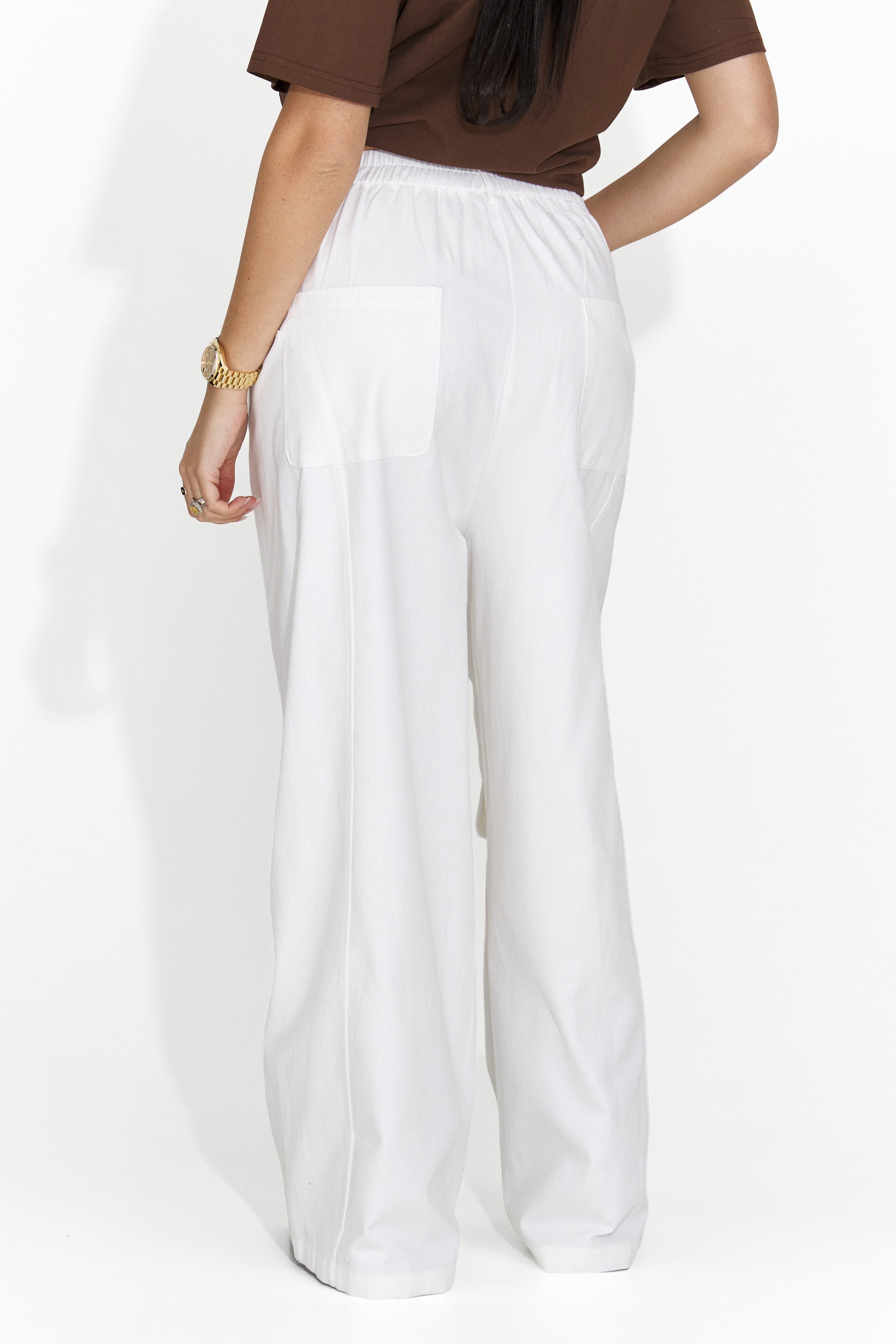 Бели дамски ежедневни панталони Nederia Bogas