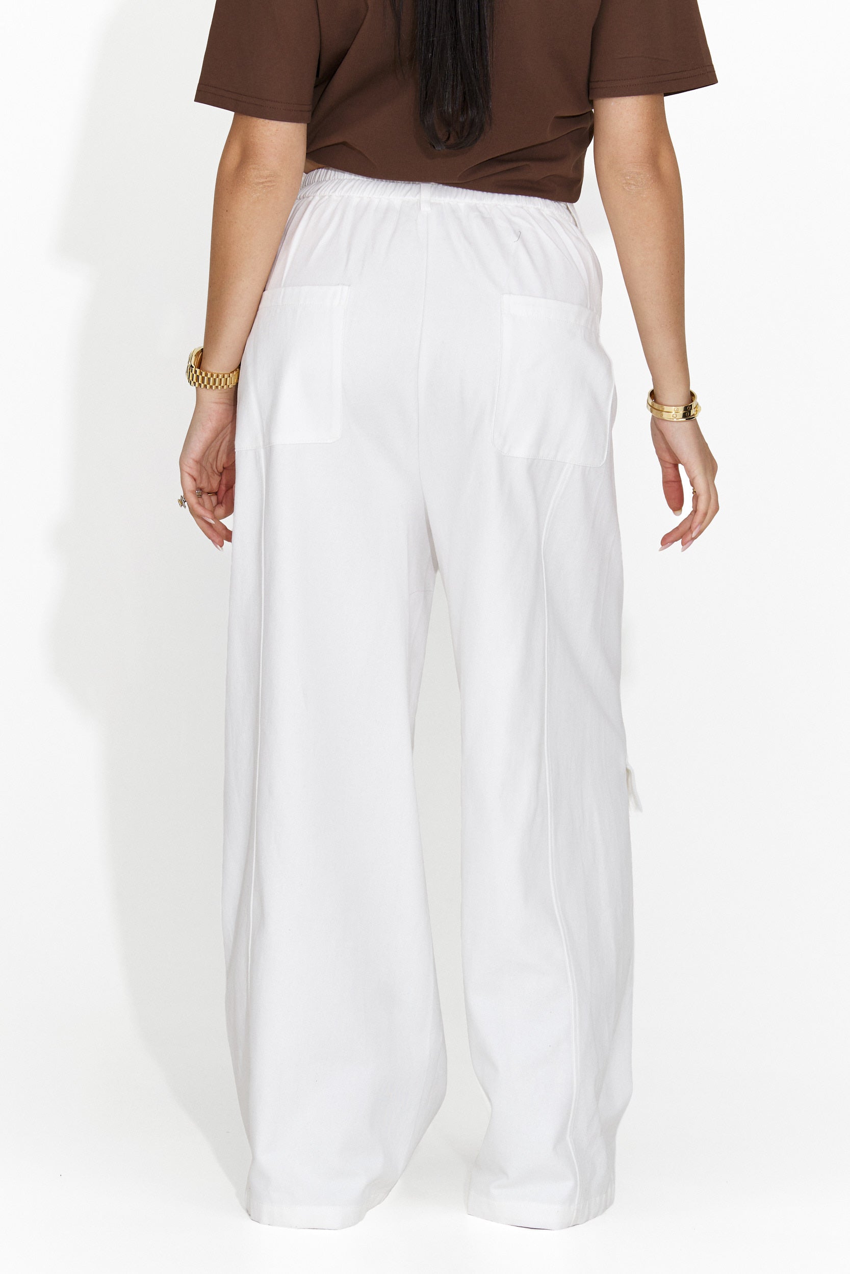 Бели дамски ежедневни панталони Nederia Bogas