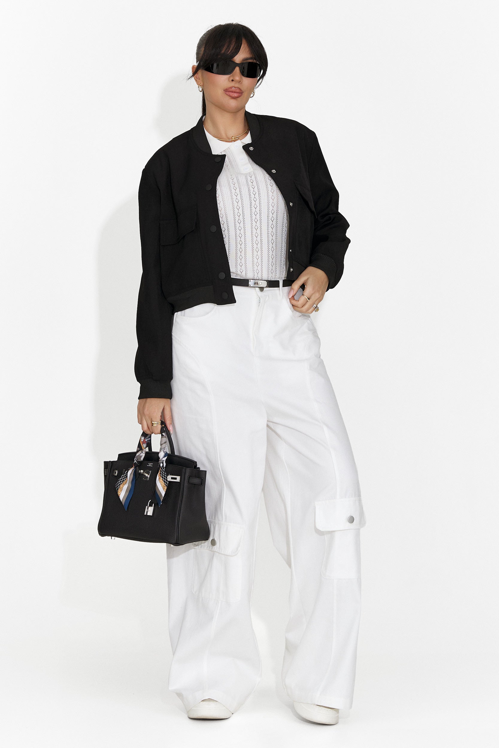 Бели дамски ежедневни панталони Nederia Bogas