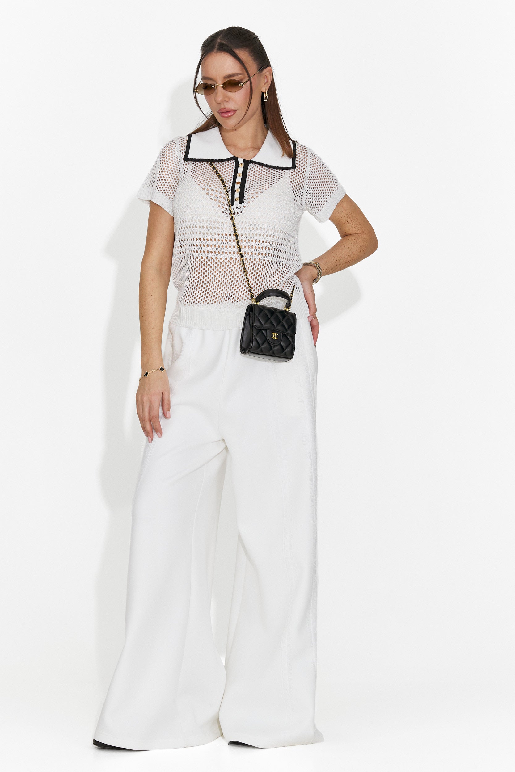 Дамски бели ежедневни панталони Zarania Bogas