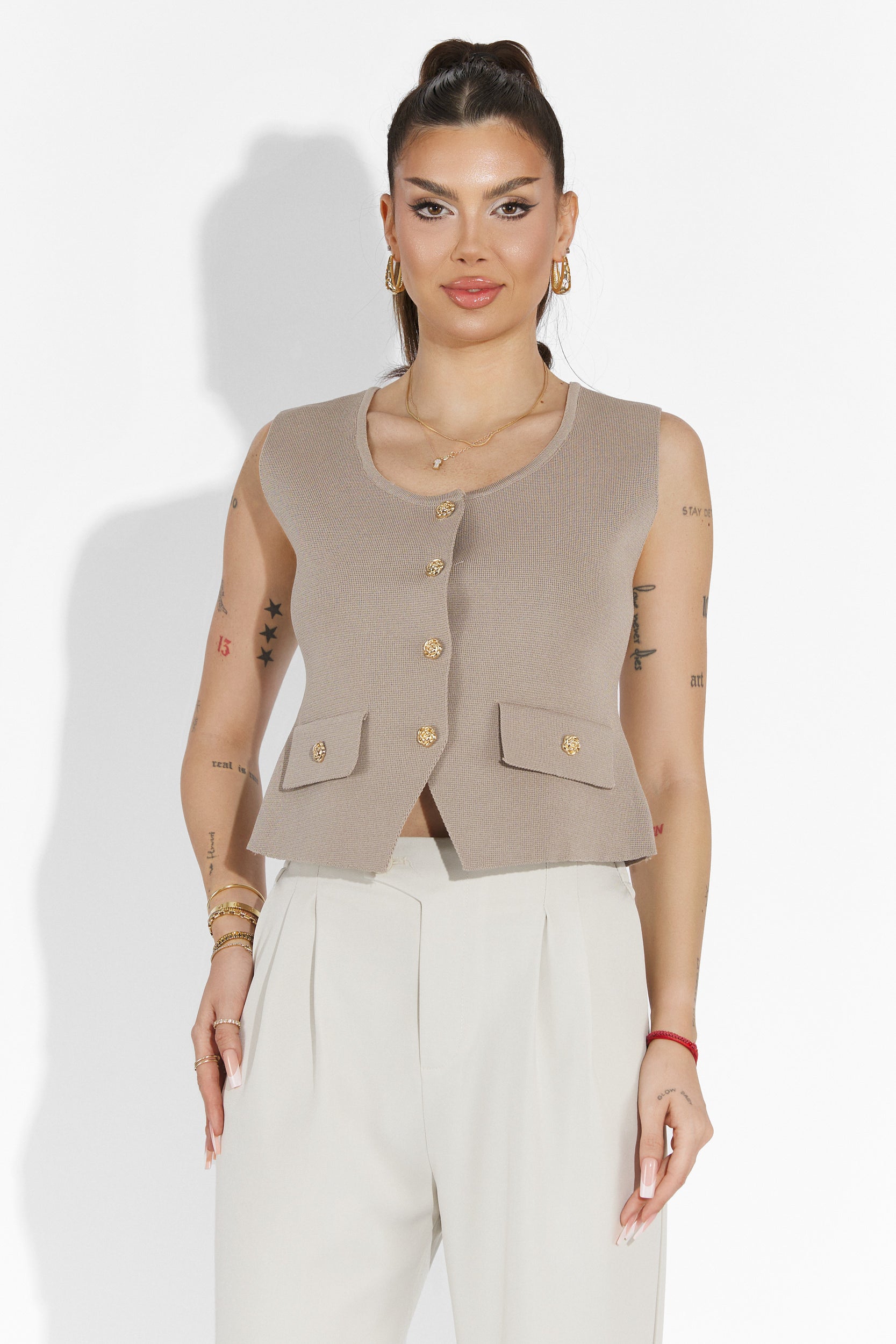 Дамски casual панталони бежови Alvaro Bogas