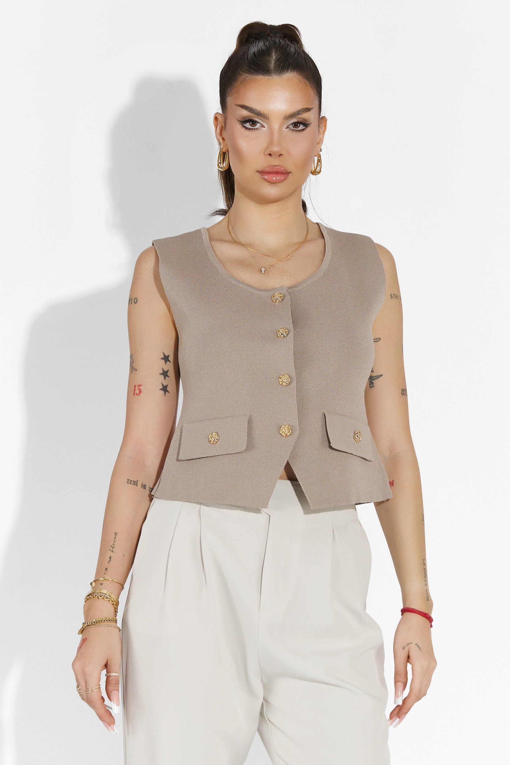 Дамски casual панталони бежови Alvaro Bogas