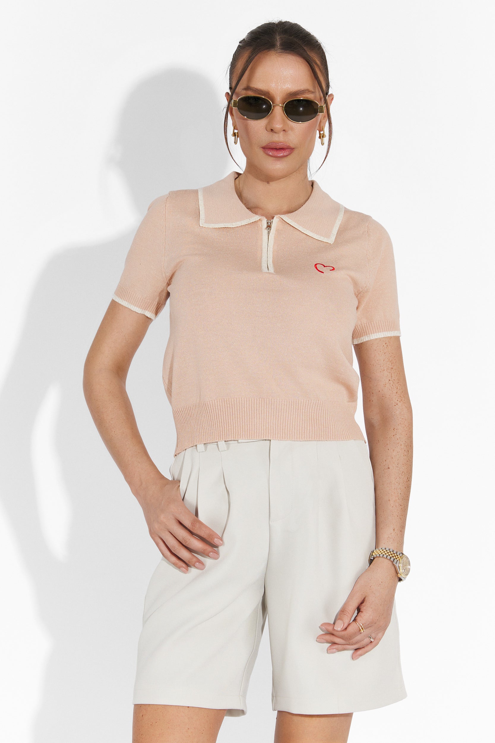 Дамски casual панталони бежови Athuro Bogas