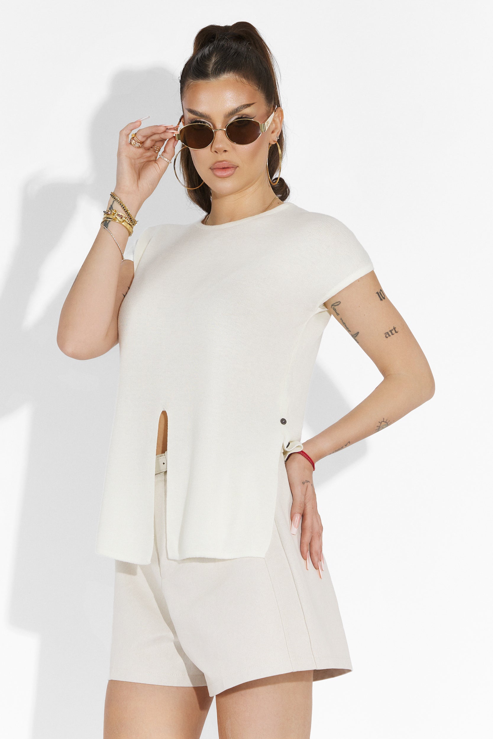 Дамски кежуал панталони в бежово Herling Bogas