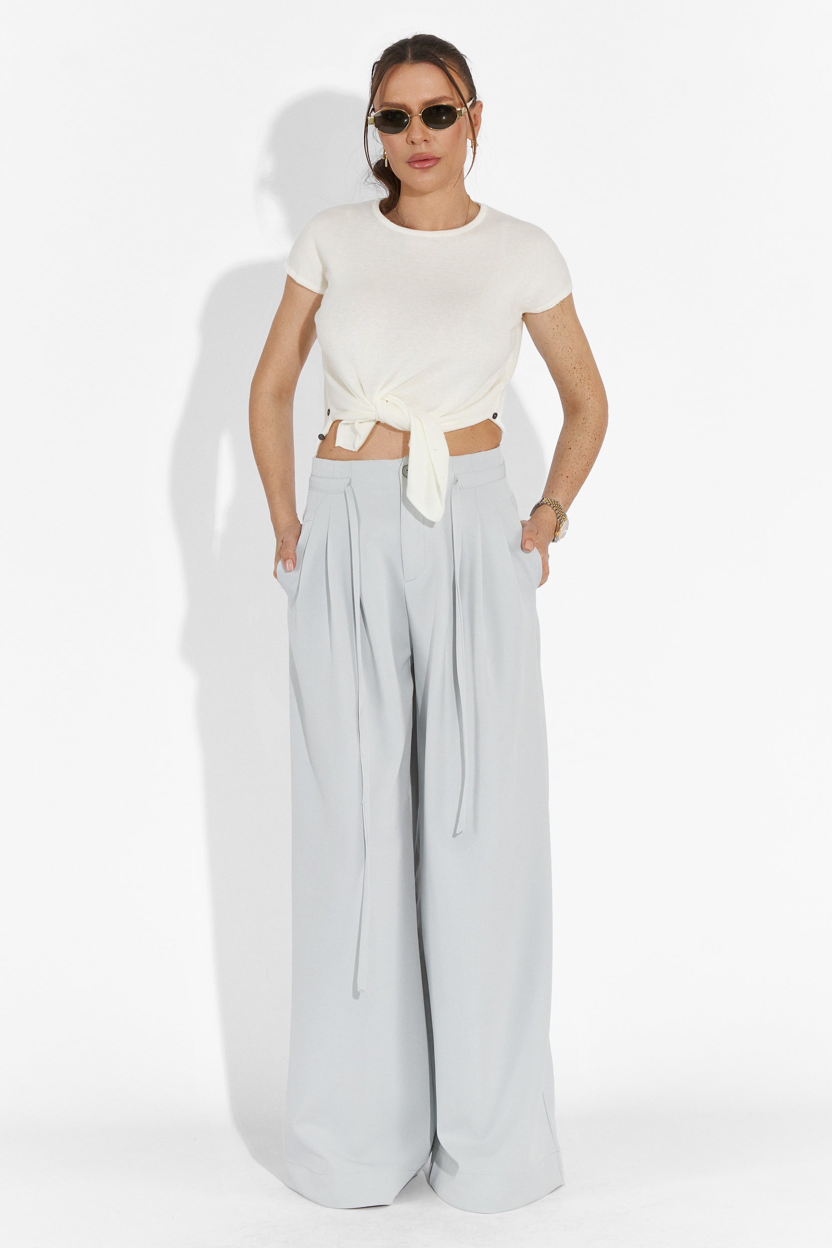 Дамски casual панталони синьо Eusebiu Bogas