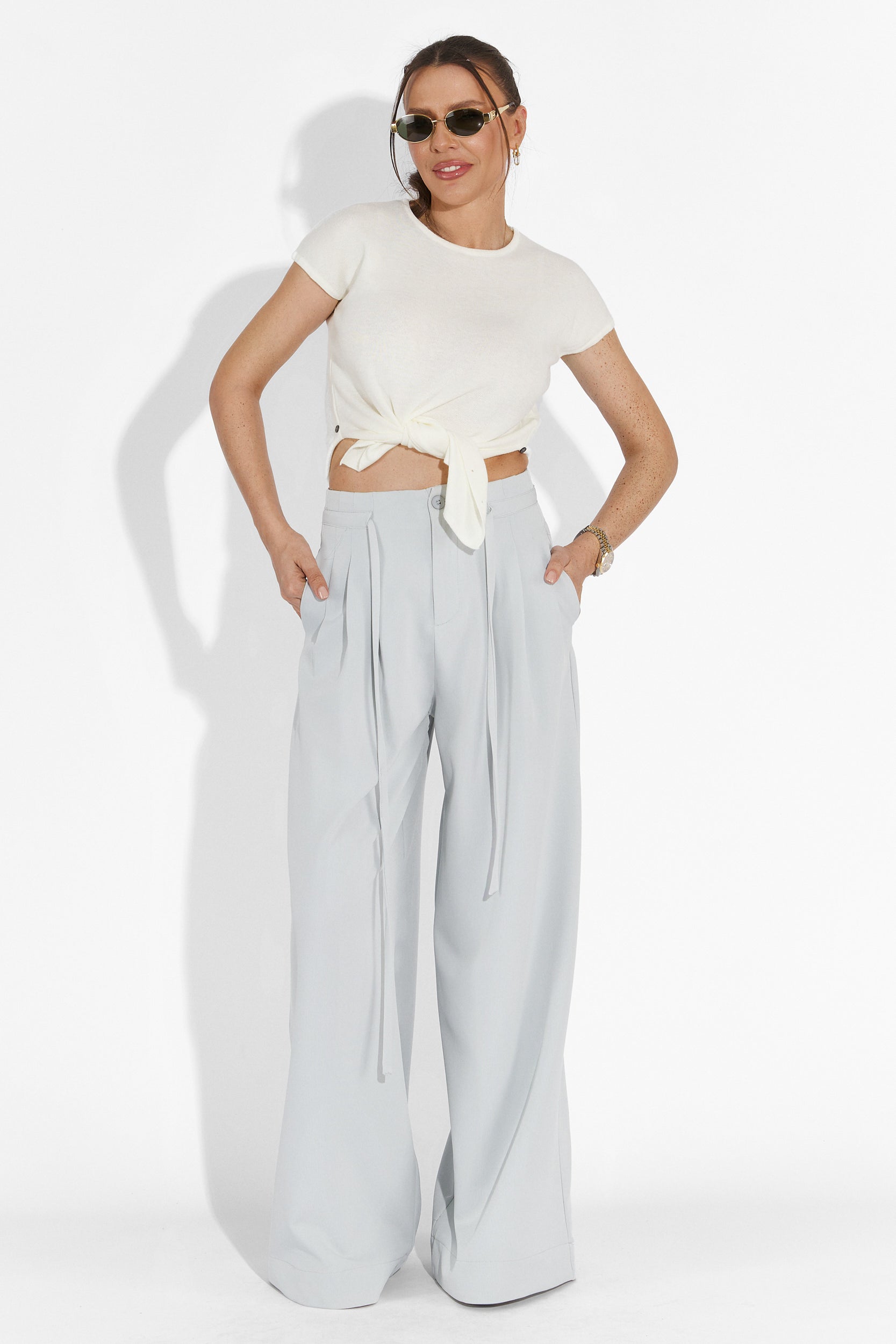 Дамски casual панталони синьо Eusebiu Bogas