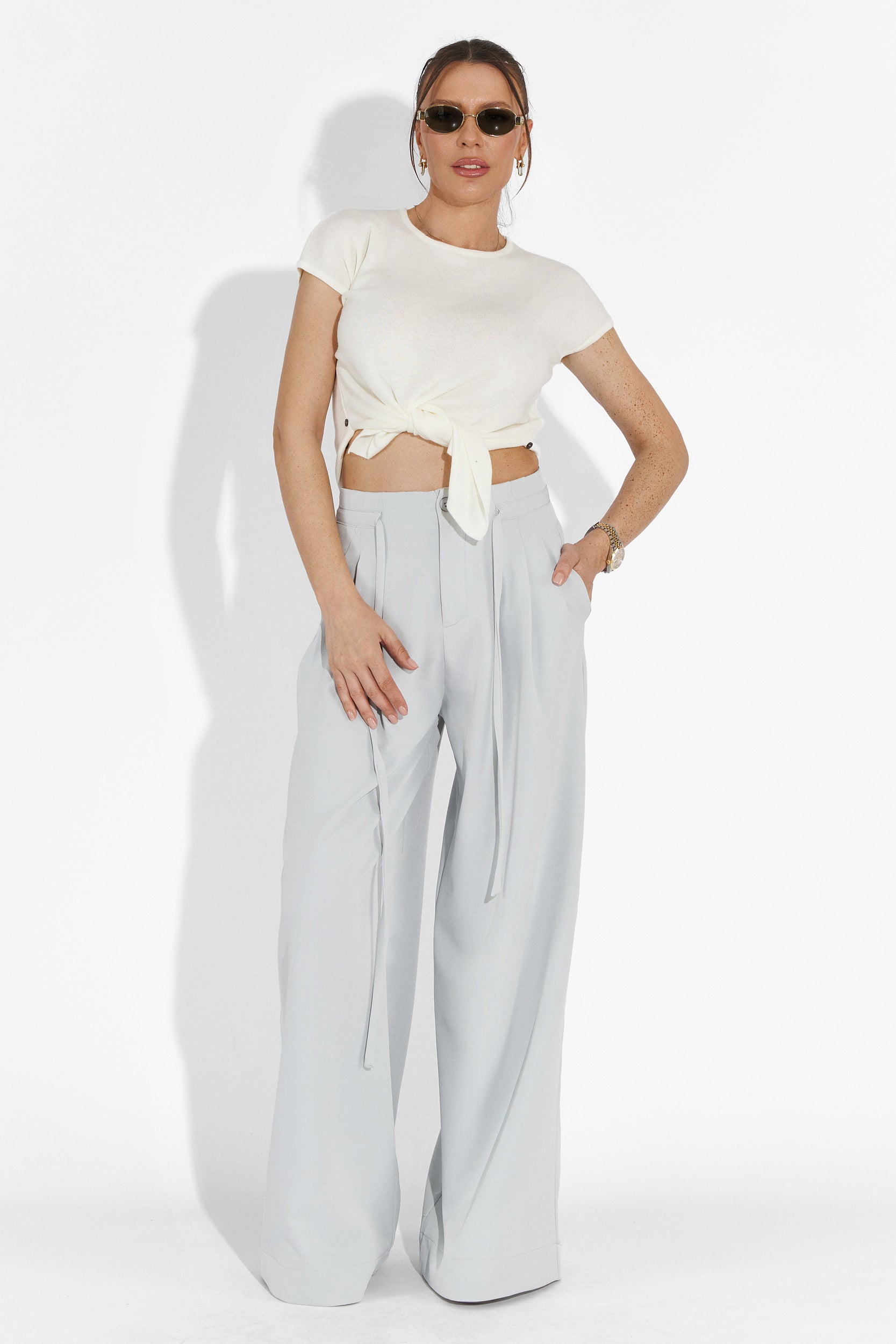 Дамски casual панталони синьо Eusebiu Bogas