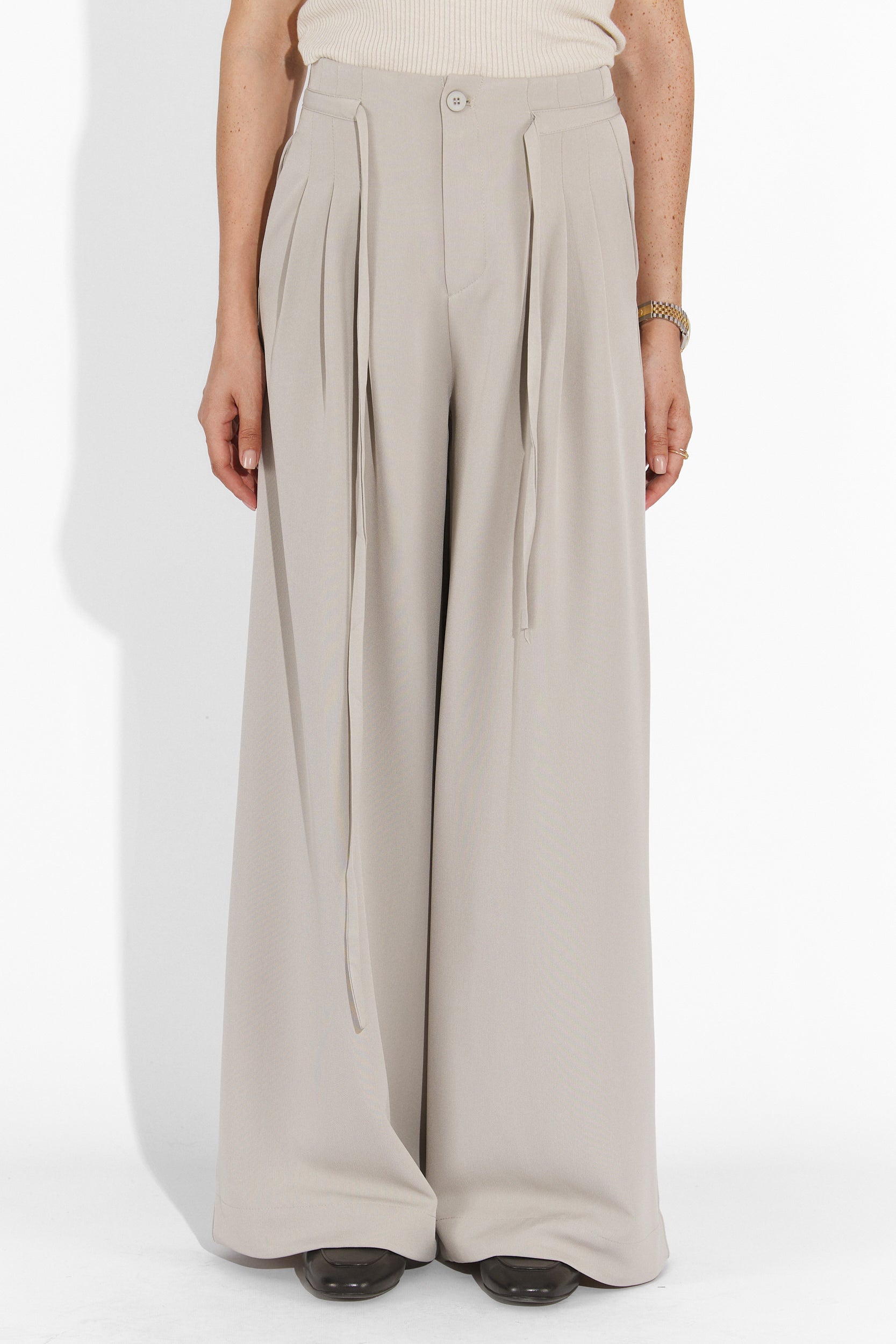 Дамски casual панталони в сив цвят Eusebiu Bogas