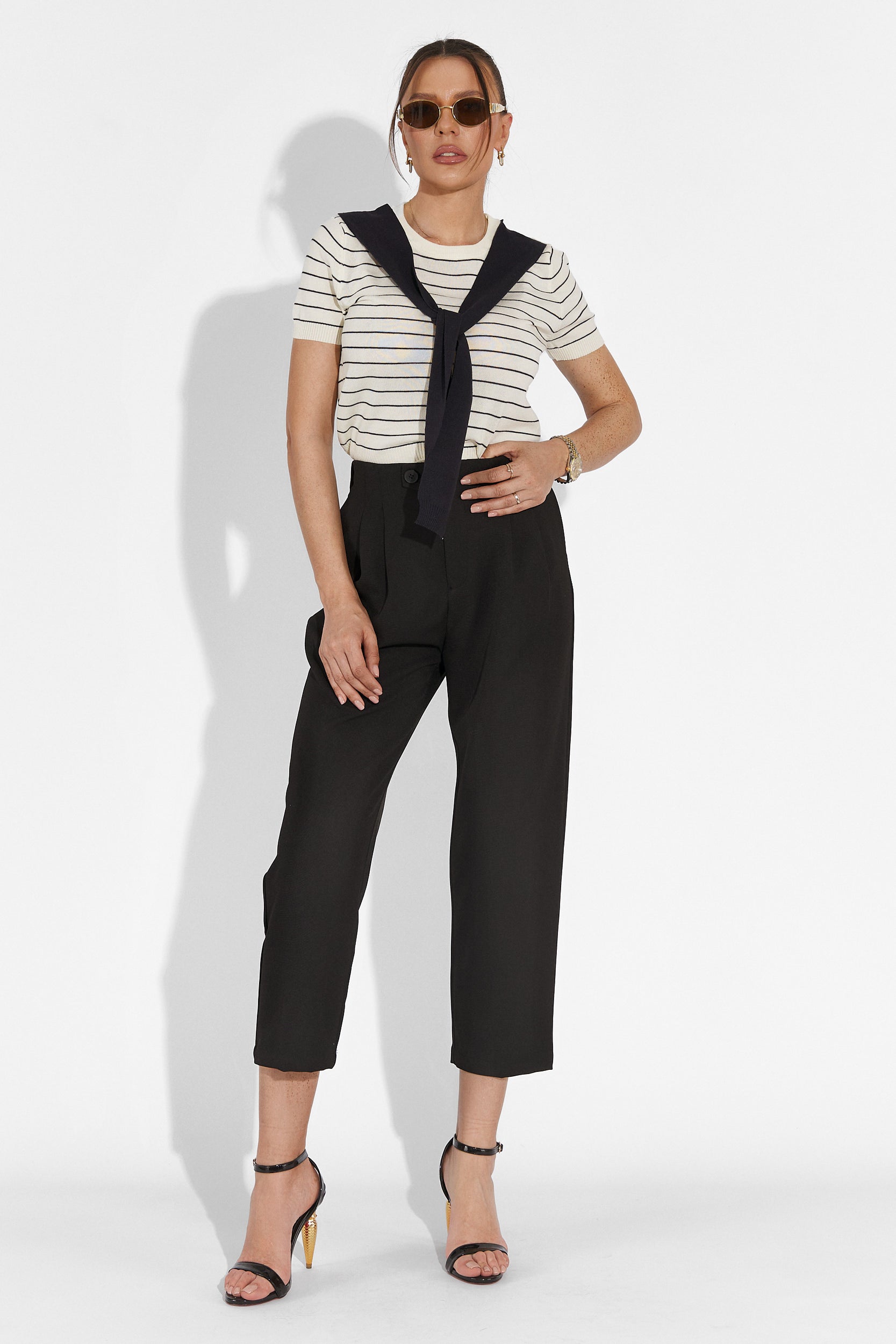 Дамски черни ежедневни панталони Alvaro Bogas