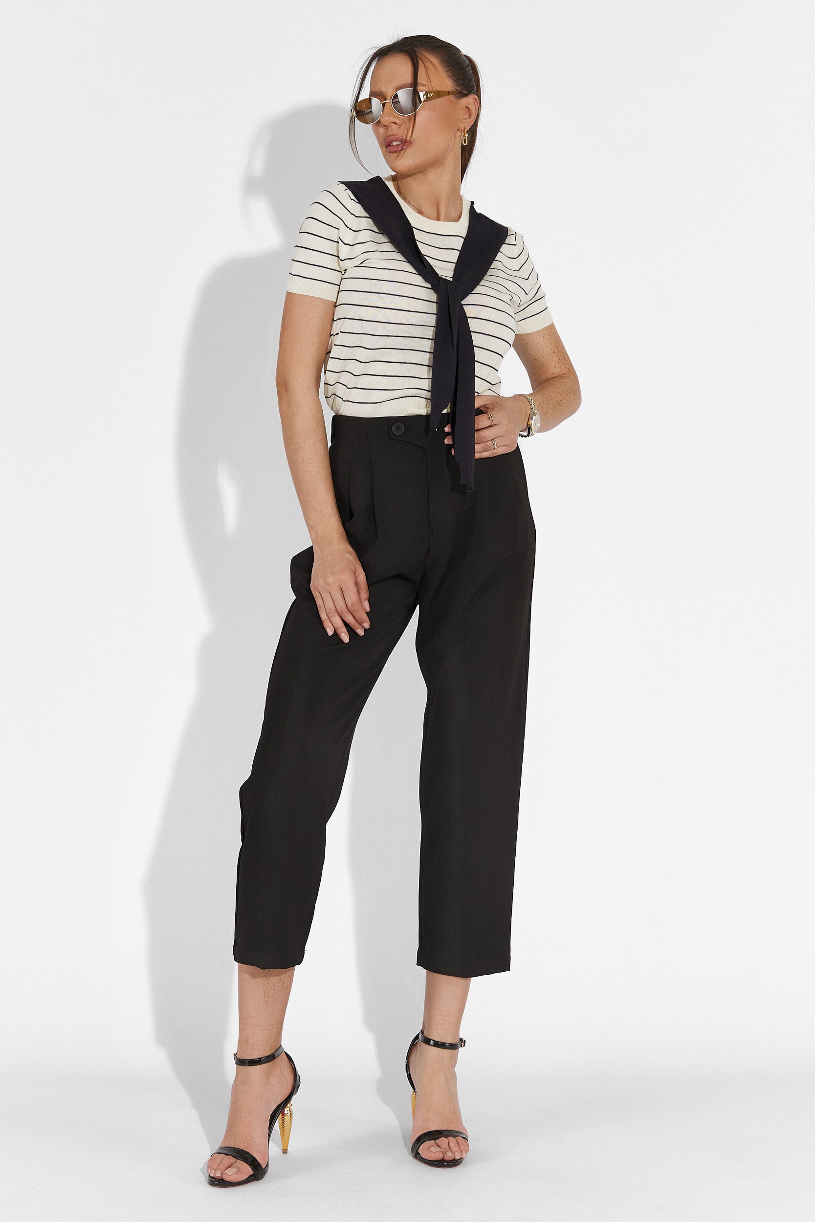 Дамски черни ежедневни панталони Alvaro Bogas