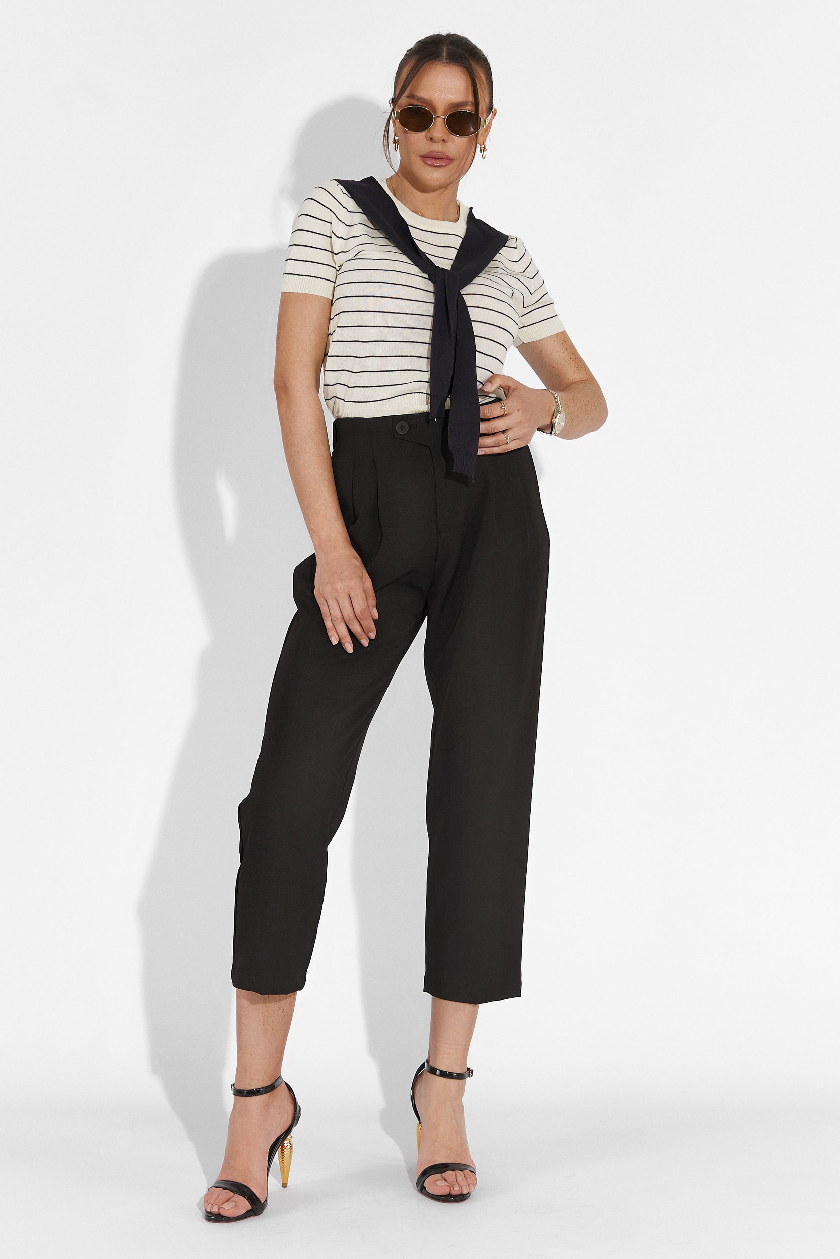 Дамски черни ежедневни панталони Alvaro Bogas