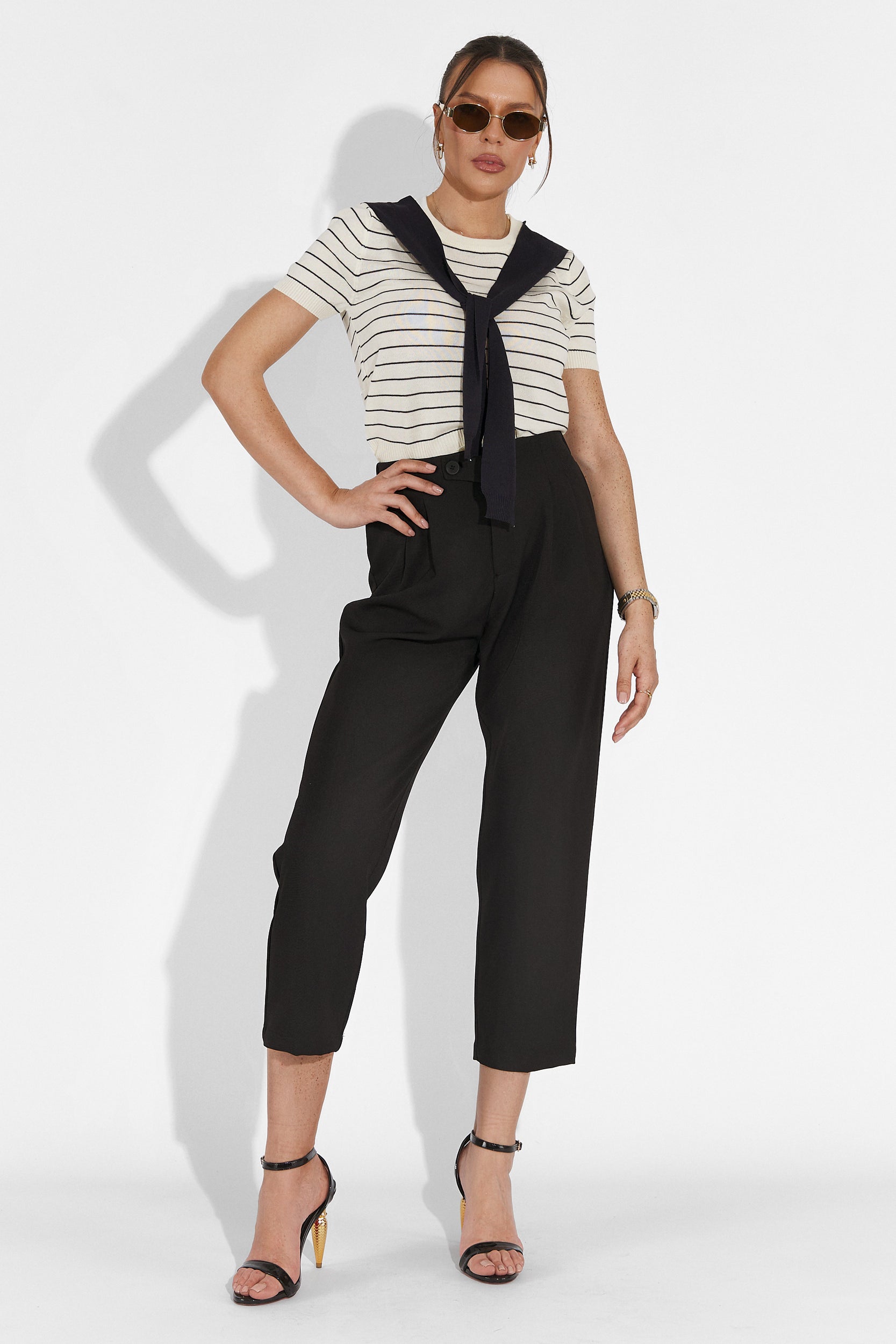 Дамски черни ежедневни панталони Alvaro Bogas