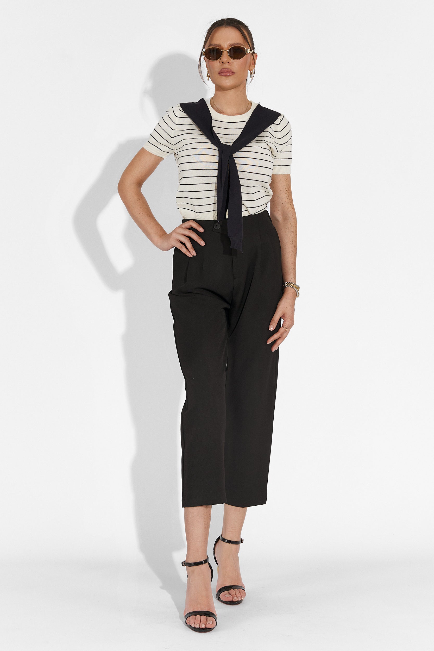 Дамски черни ежедневни панталони Alvaro Bogas