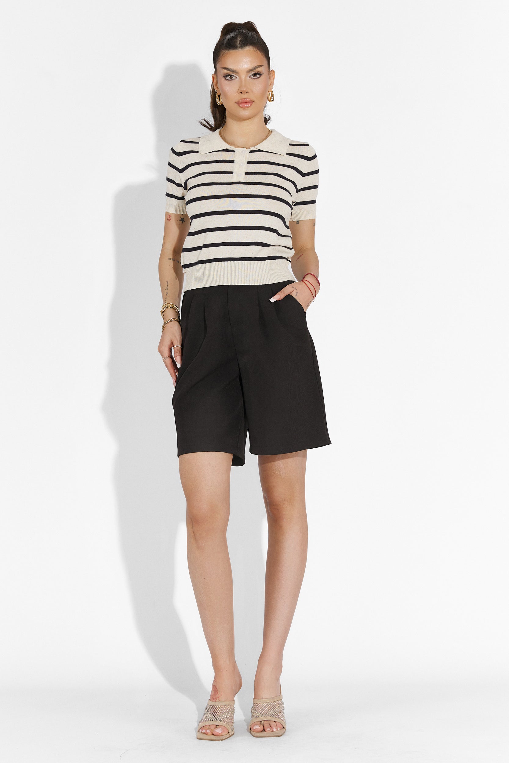 Дамски черни ежедневни панталони Athuro Bogas