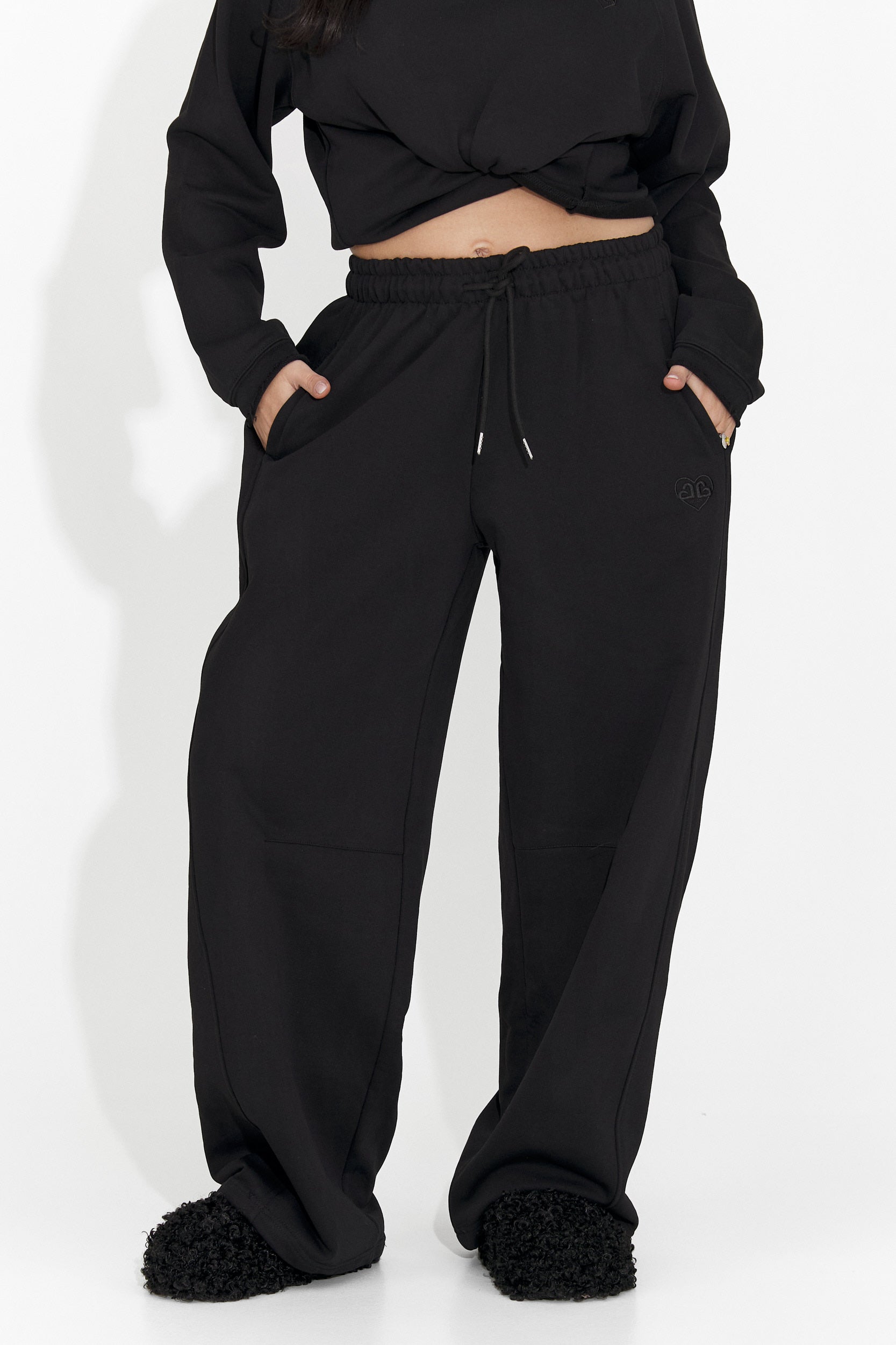 Дамски ежедневни черни панталони Romela Bogas