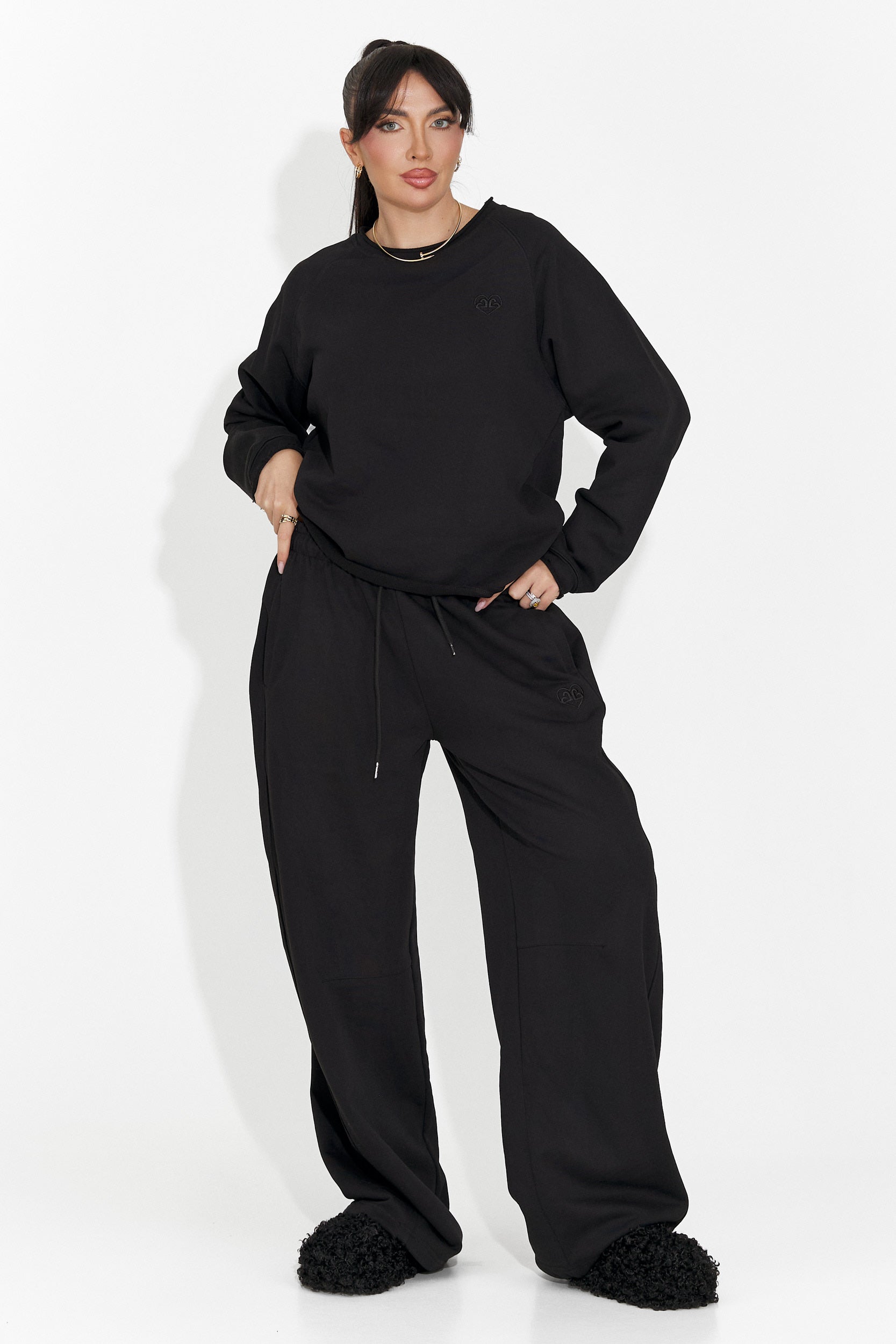 Дамски ежедневни черни панталони Romela Bogas