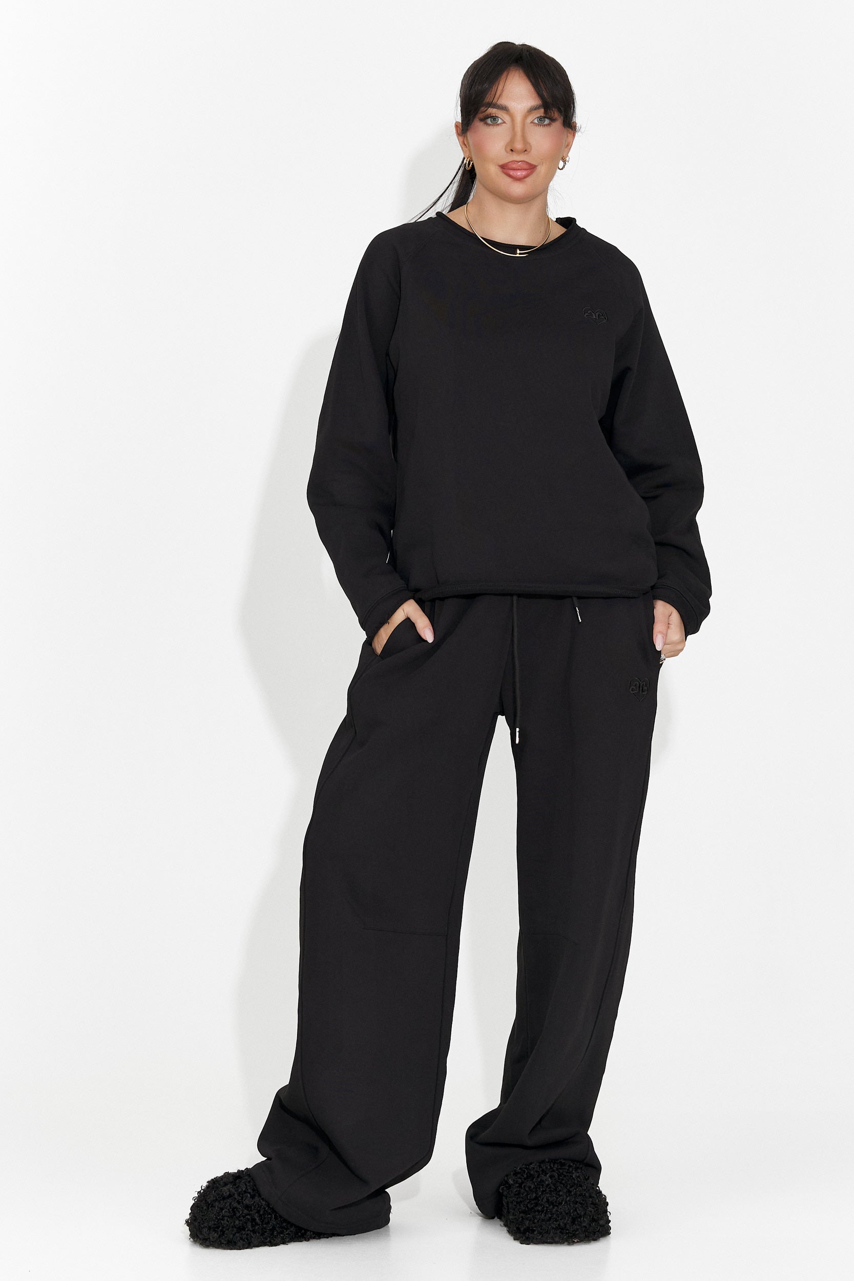 Дамски ежедневни черни панталони Romela Bogas