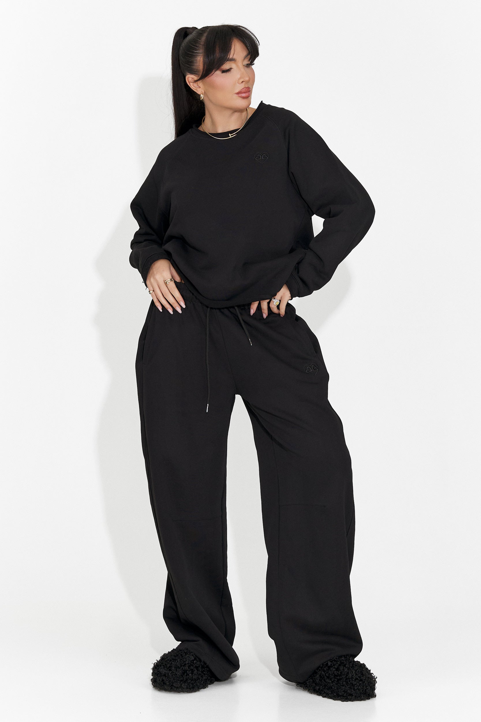 Дамски ежедневни черни панталони Romela Bogas