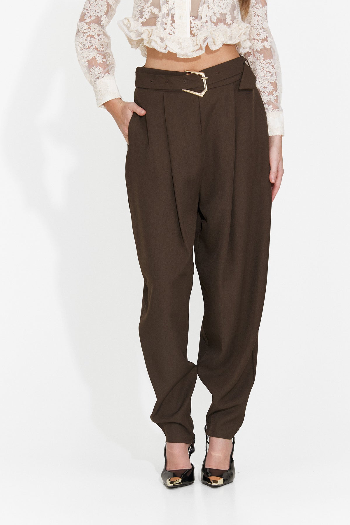 Pantaloni eleganti maro Didola Bogas