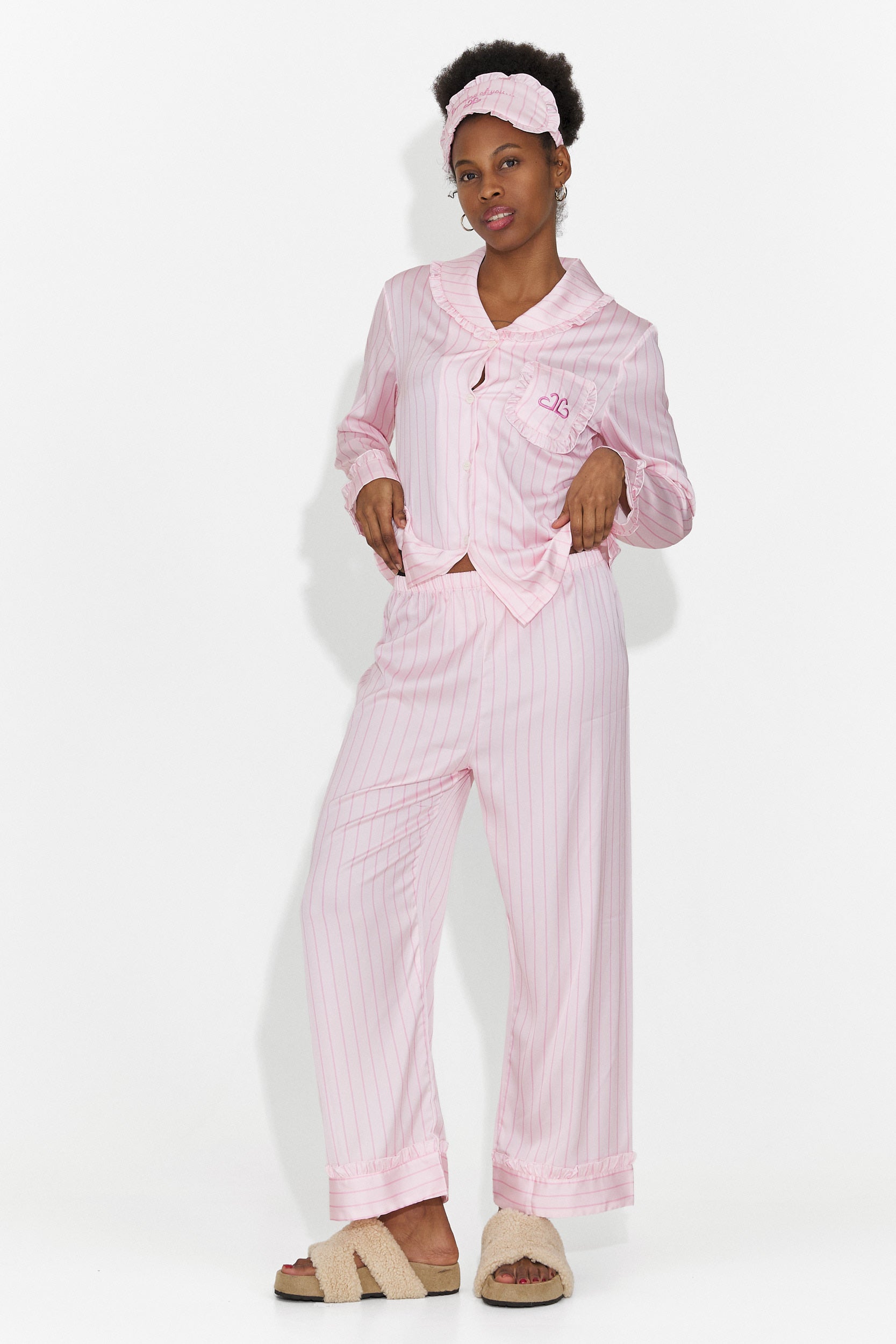 Дамска дълга розова пижама Stelia Bogas