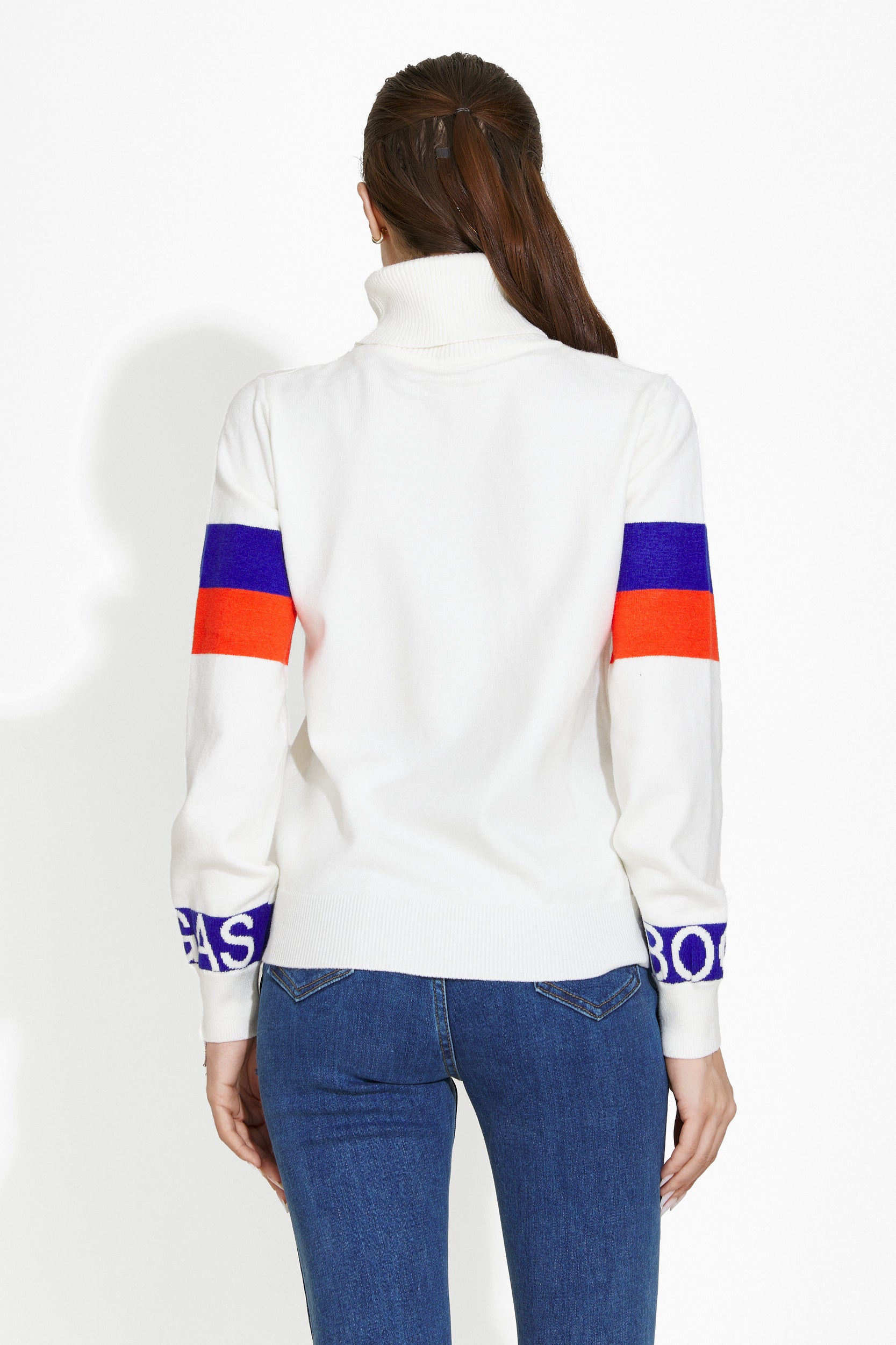 Дамски ежедневен бял пуловер Geana Bogas