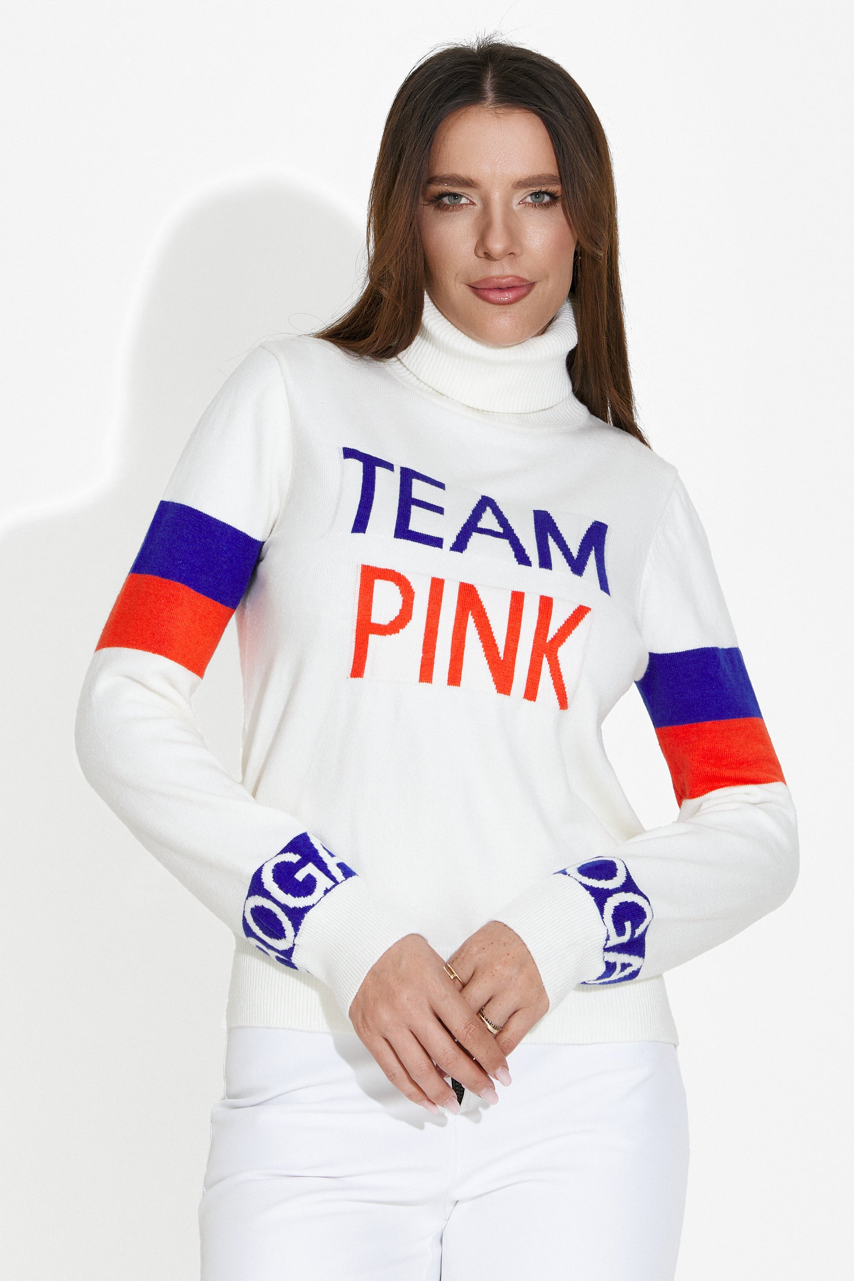 Дамски ежедневен бял пуловер Geana Bogas