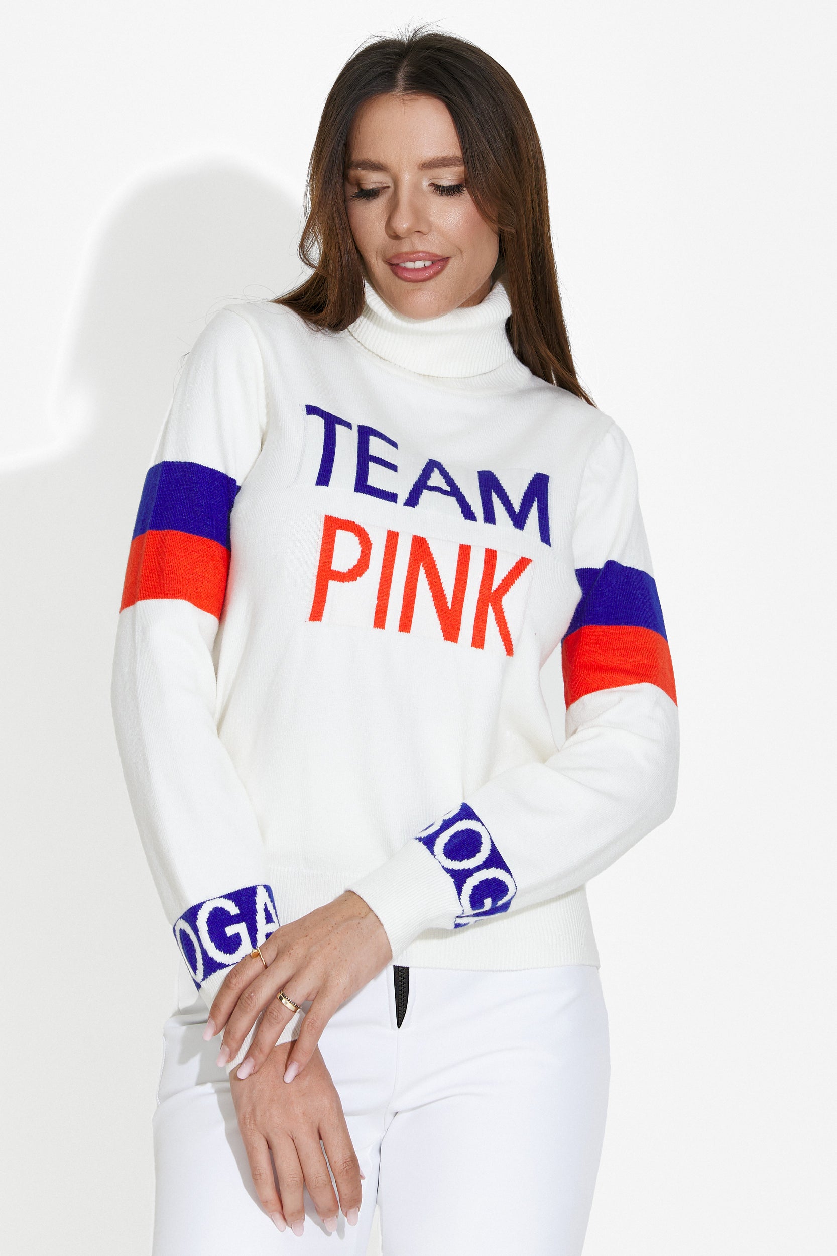 Дамски ежедневен бял пуловер Geana Bogas