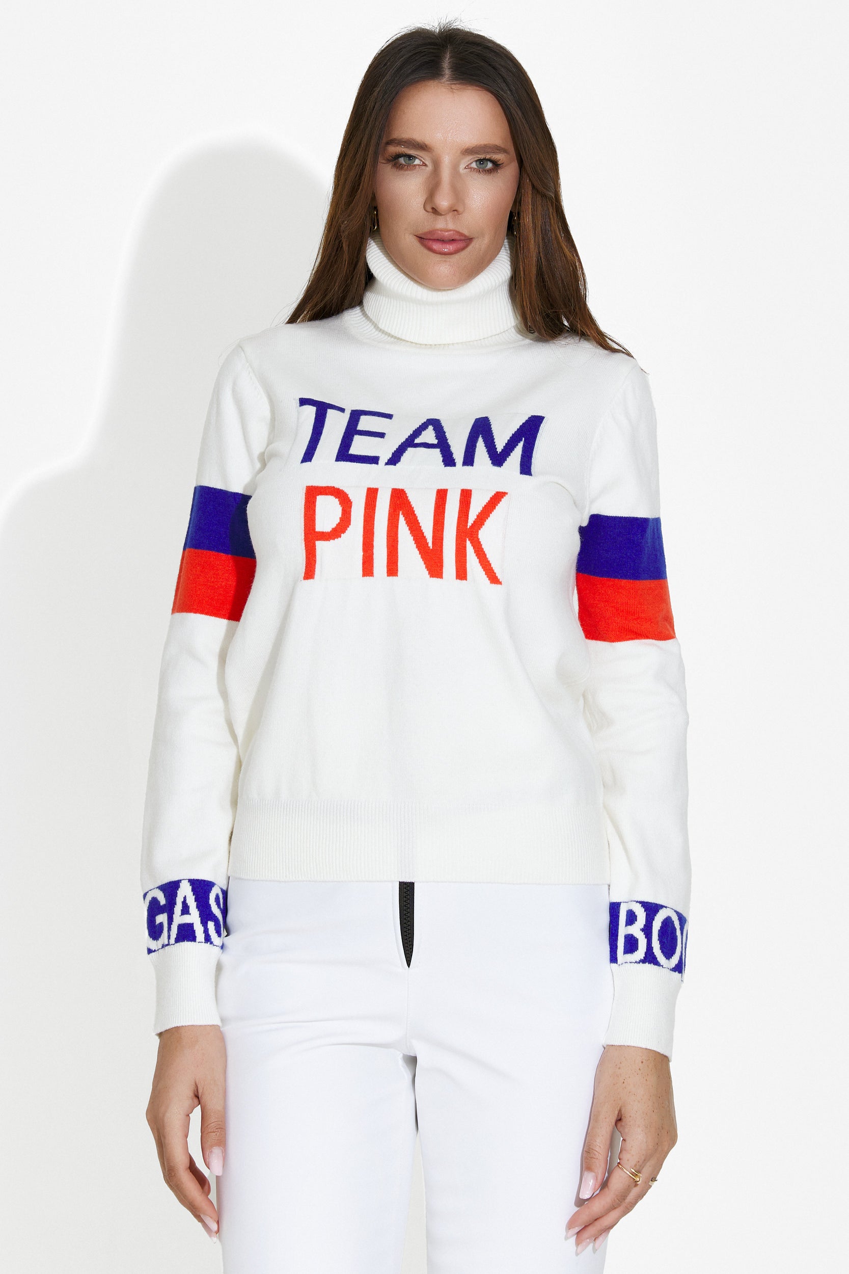 Дамски ежедневен бял пуловер Geana Bogas