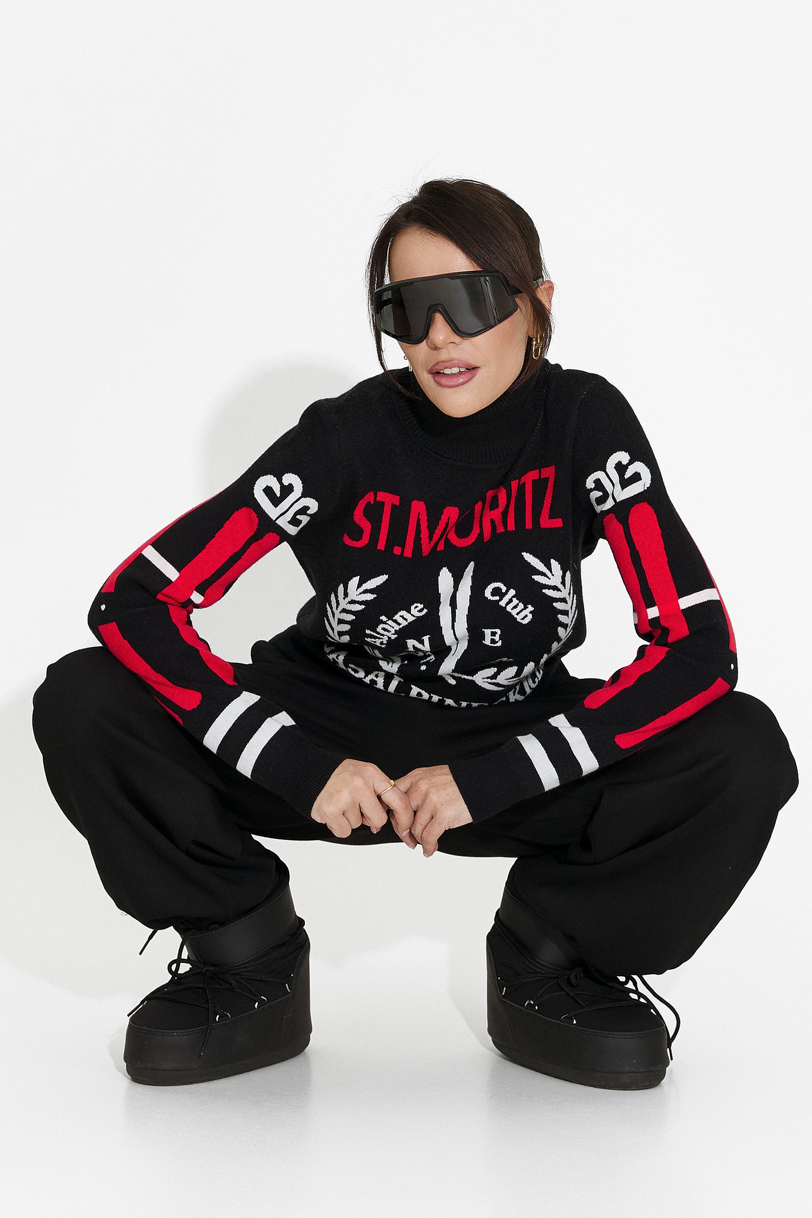 Дамски ежедневен черен пуловер Fabina Bogas