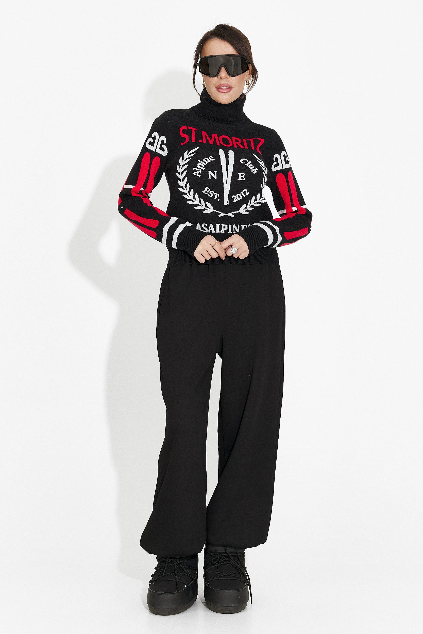 Дамски ежедневен черен пуловер Karlene Bogas