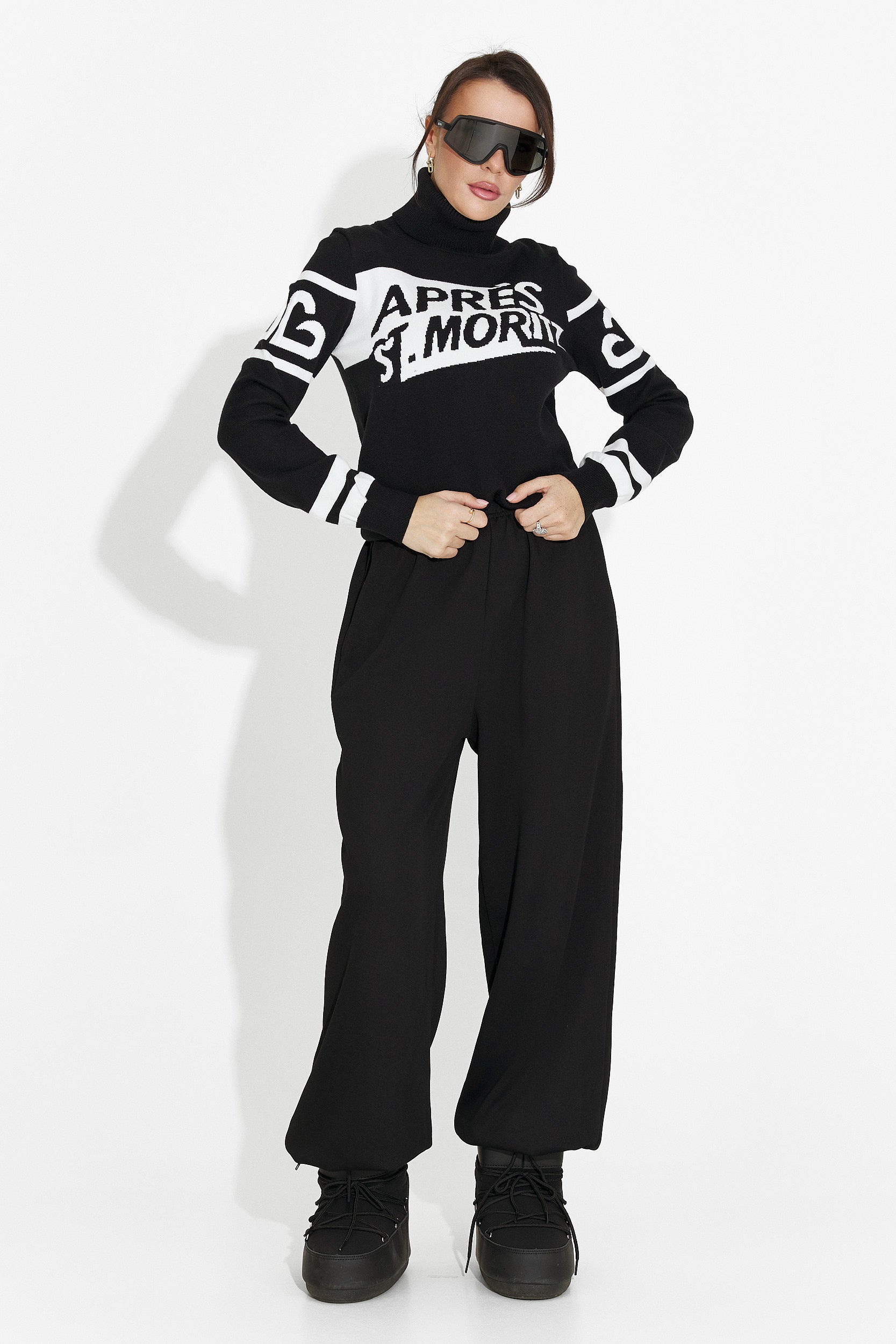 Дамски ежедневен черен пуловер Nelora Bogas