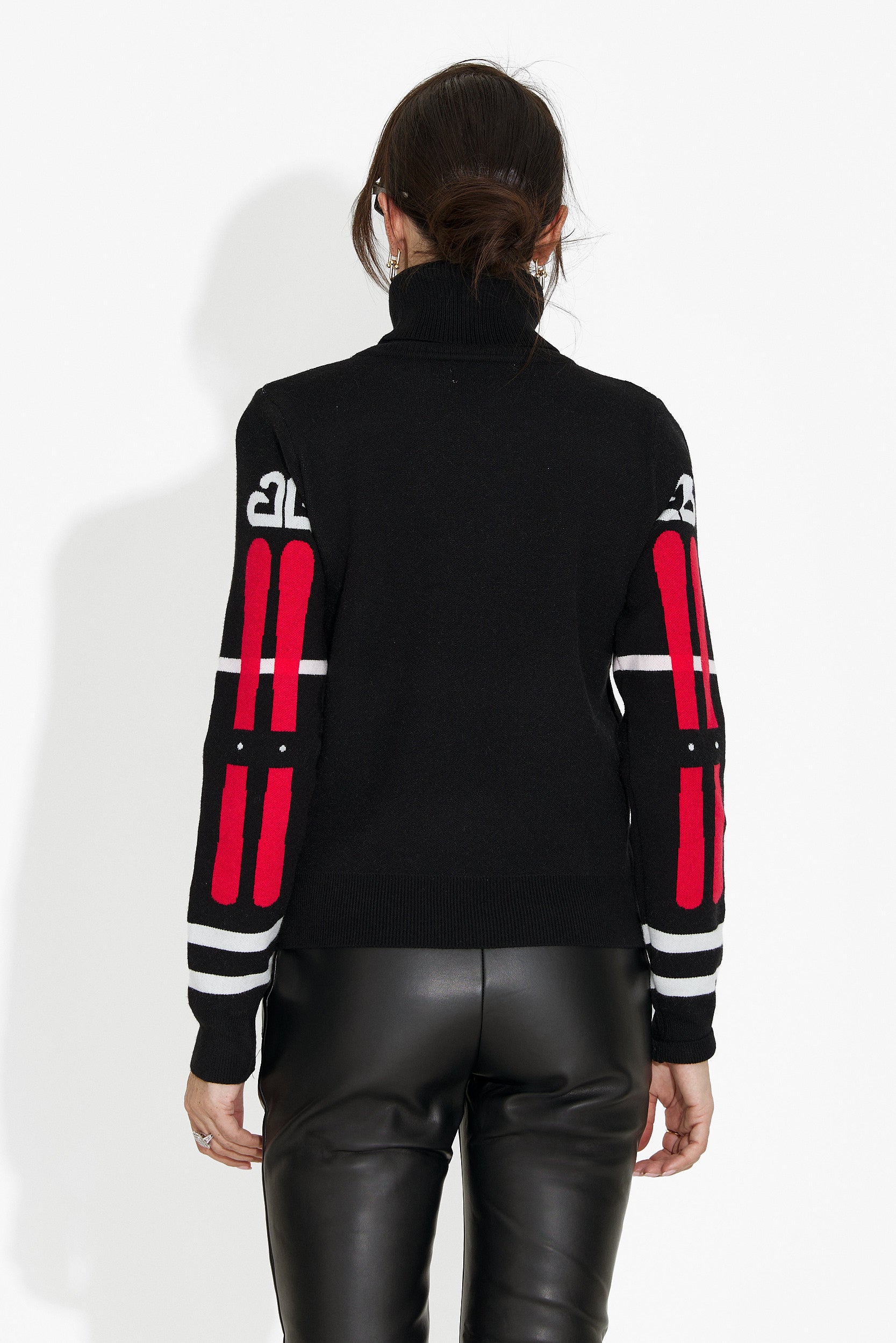 Дамски ежедневен черен пуловер Nesia Bogas