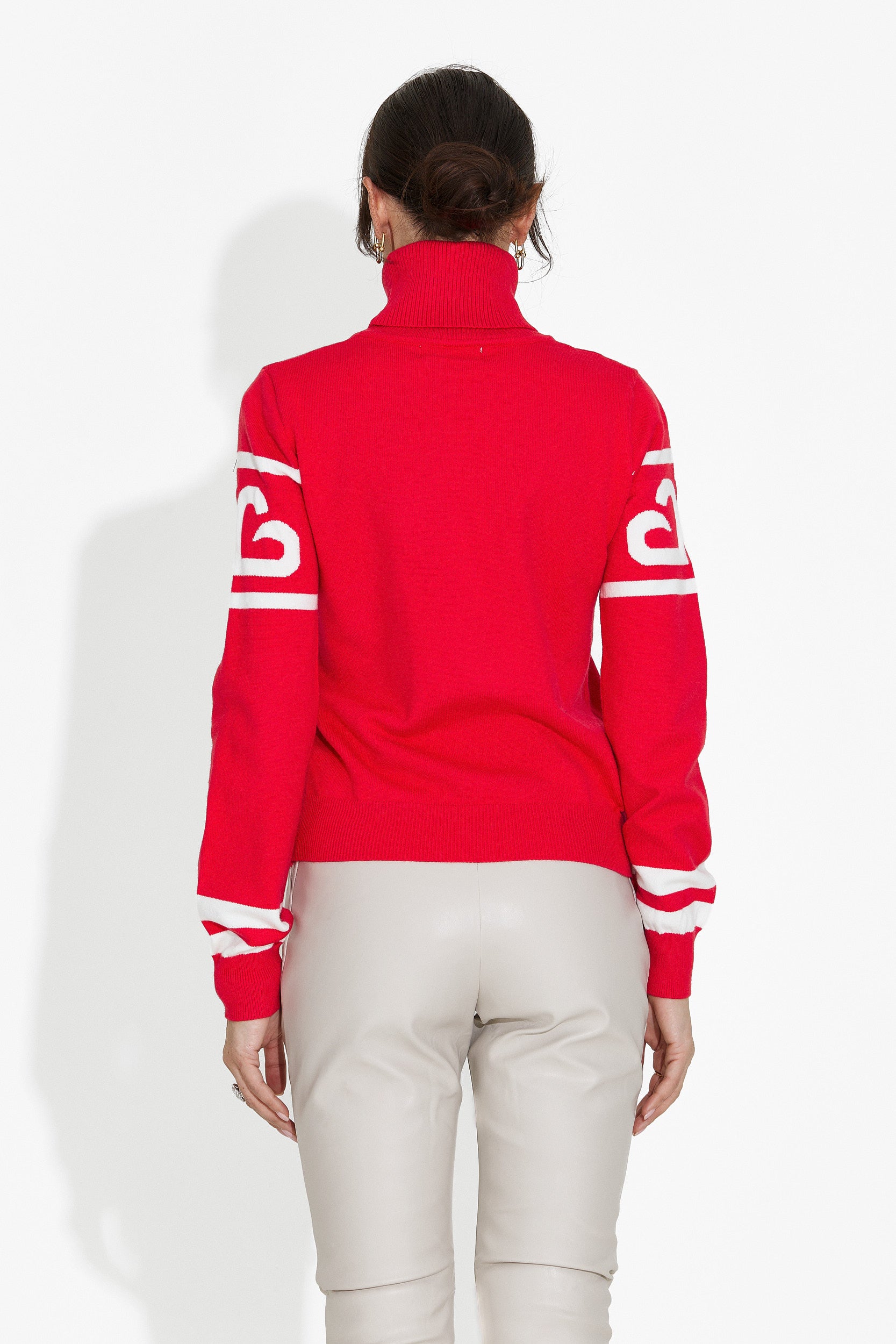 Червен дамски ежедневен пуловер Nelora Bogas