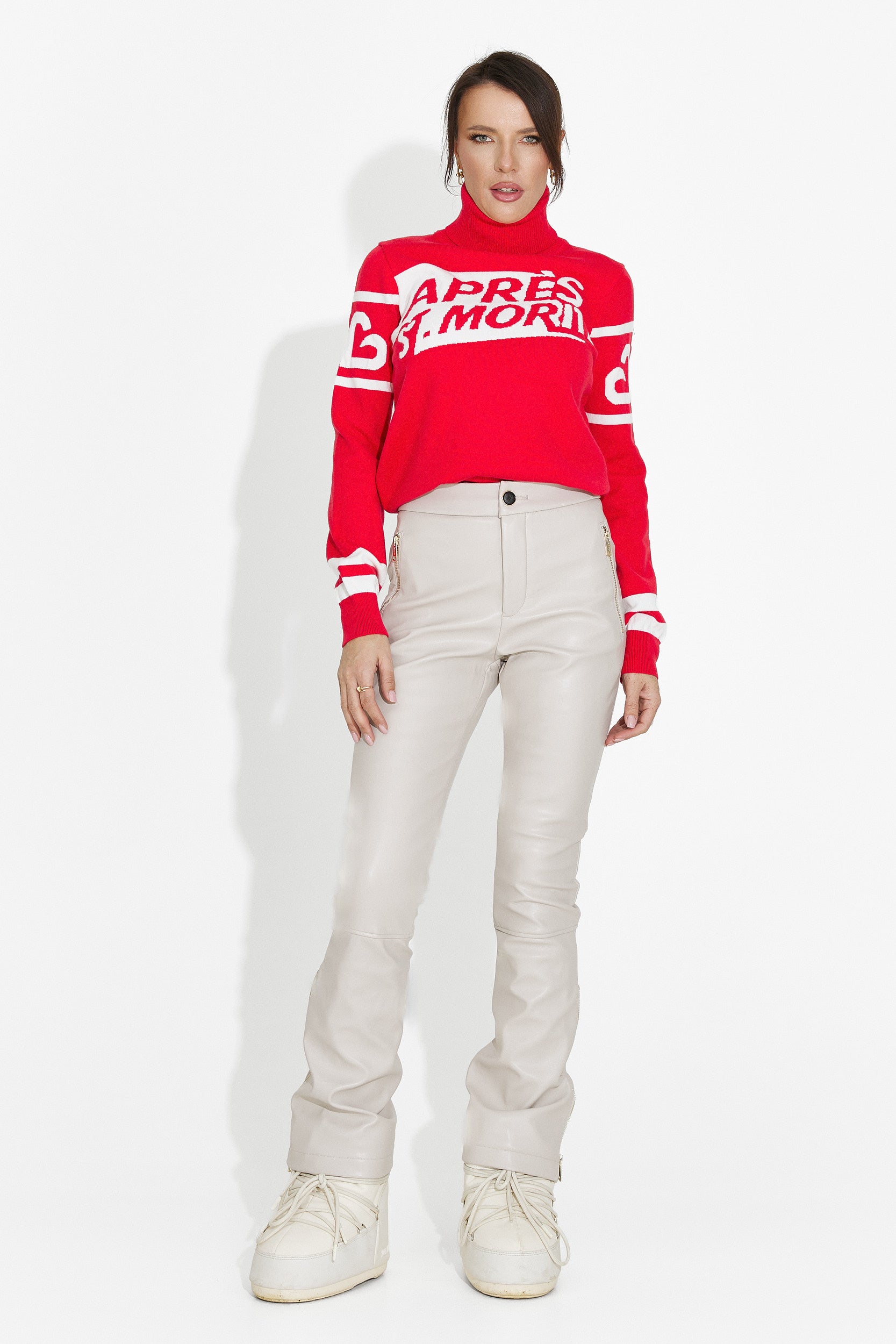 Червен дамски ежедневен пуловер Nelora Bogas