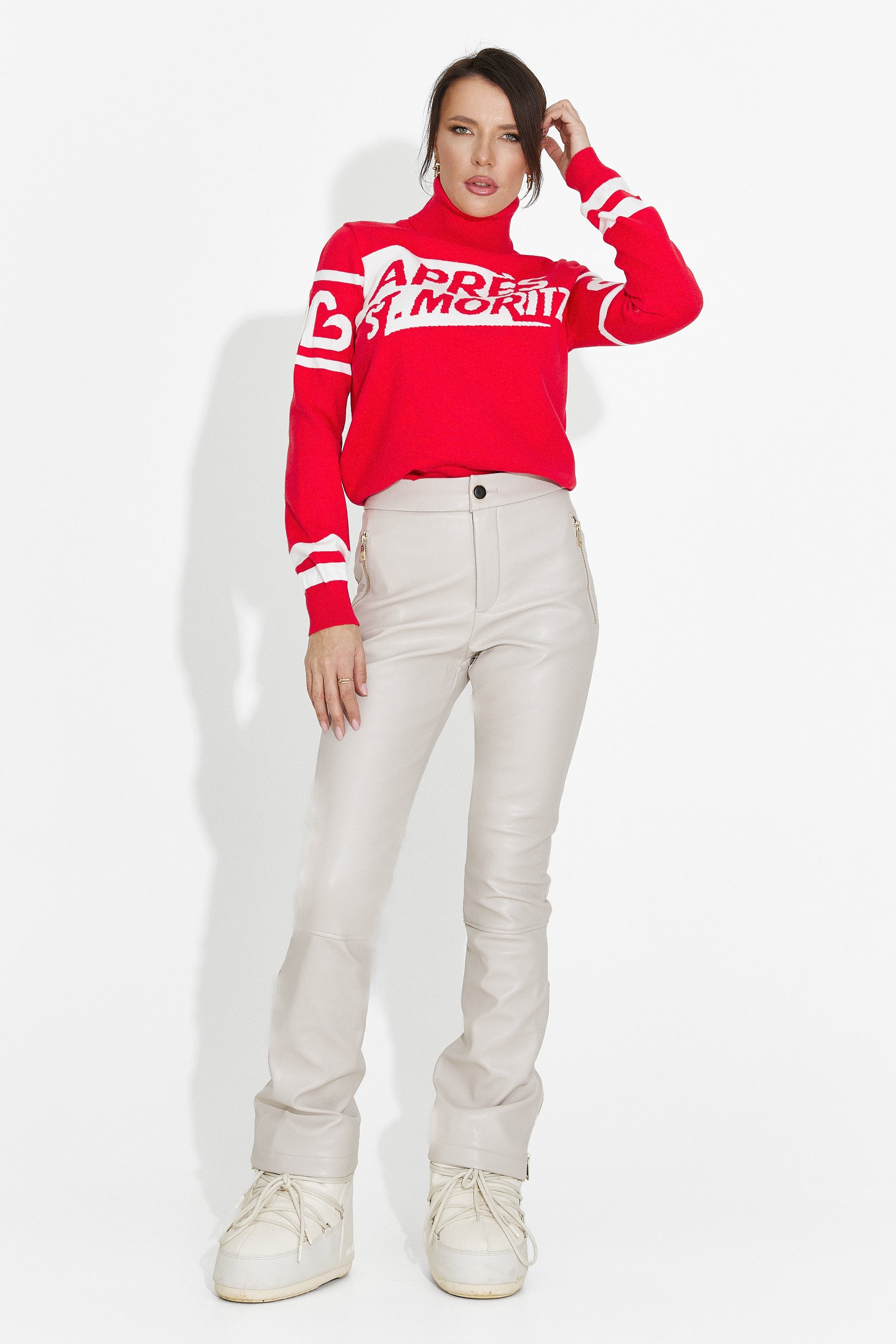 Червен дамски ежедневен пуловер Nelora Bogas