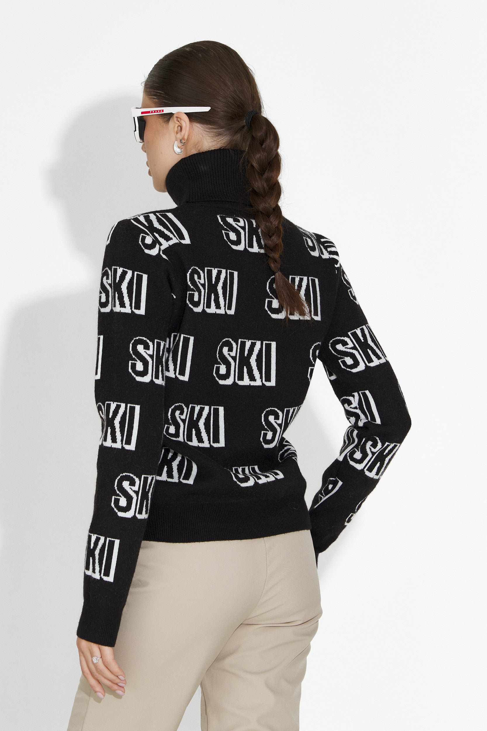 Дамски черен ски пуловер Caresia Bogas