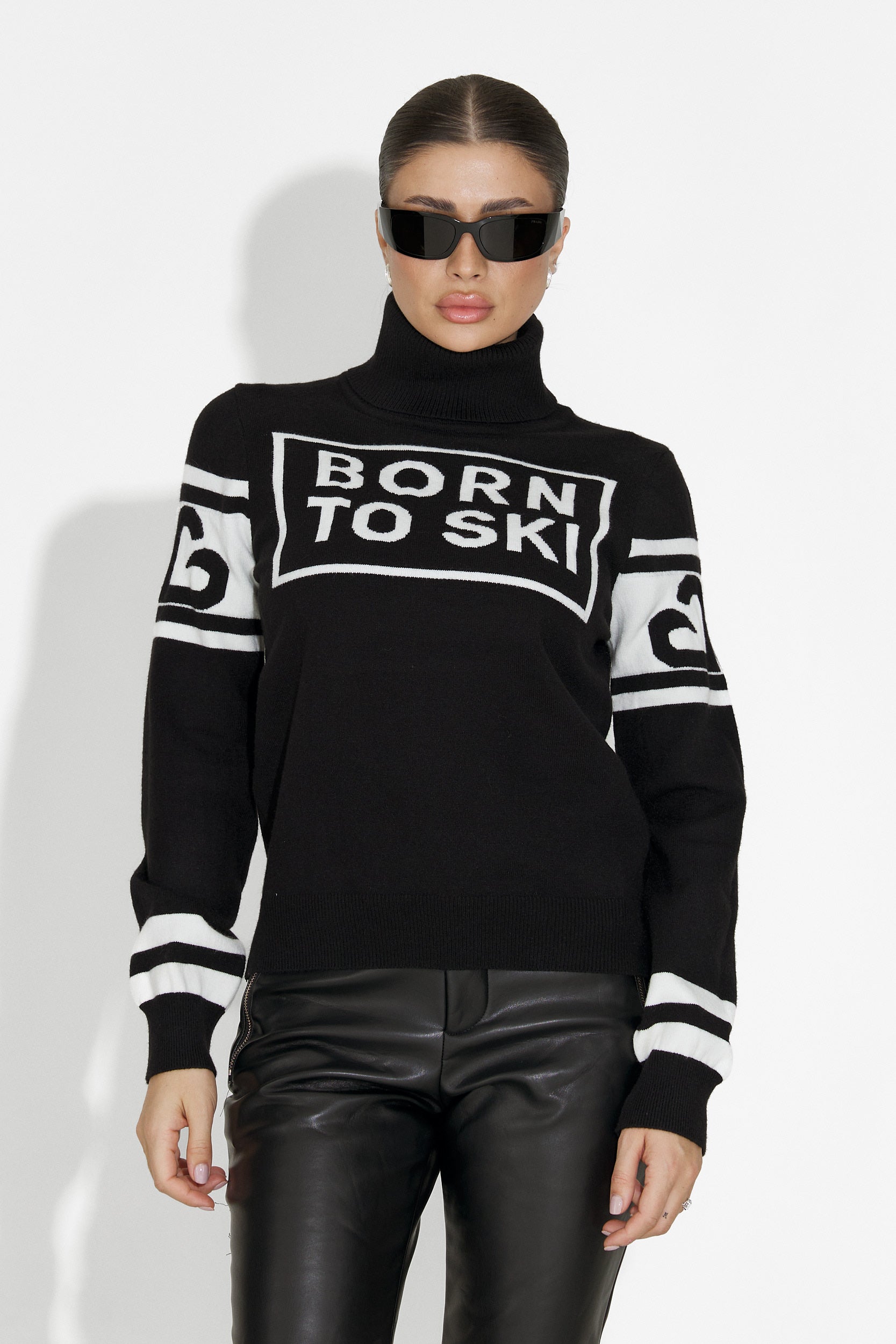 Дамски черен ски пуловер Delyra Bogas