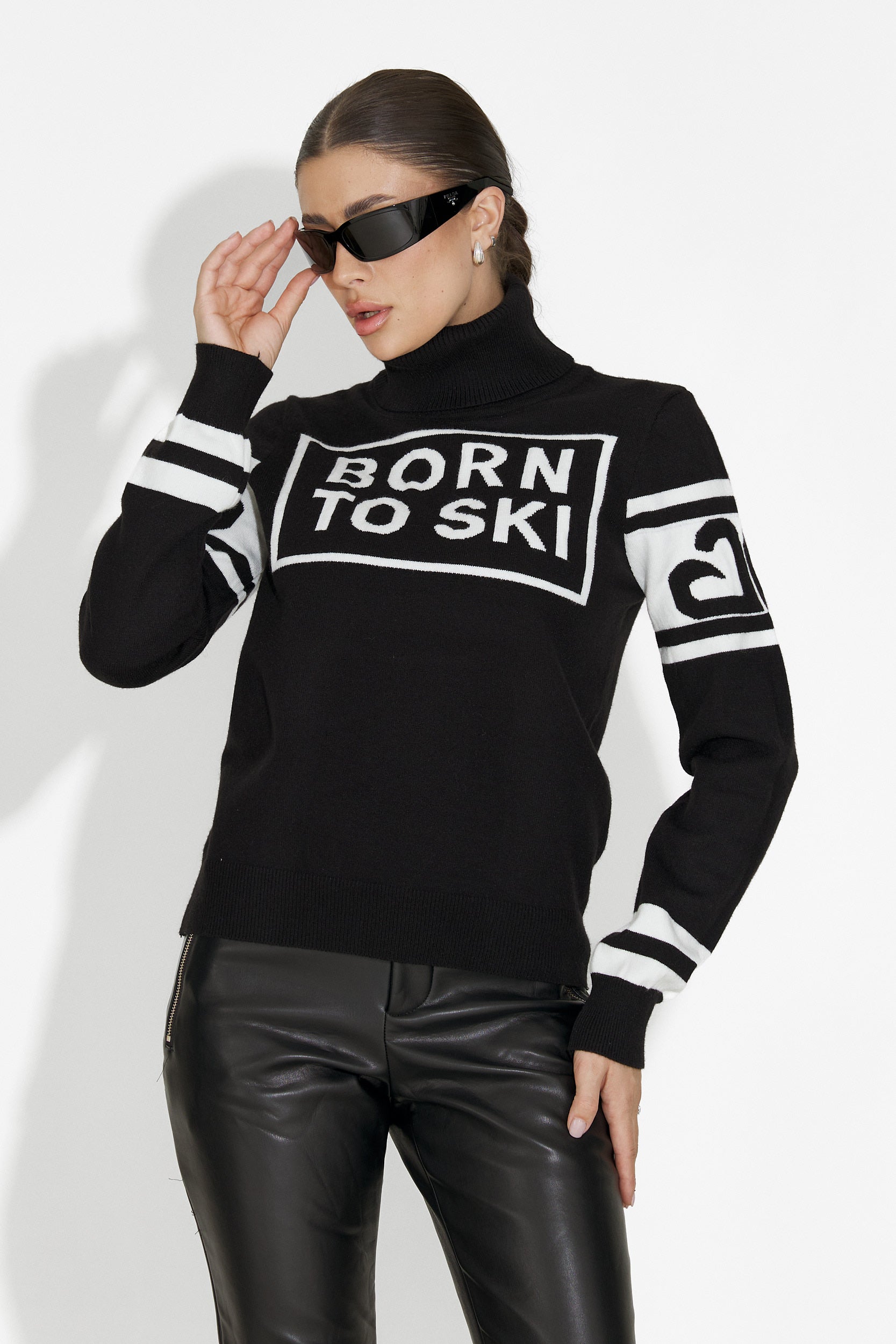 Дамски черен ски пуловер Delyra Bogas