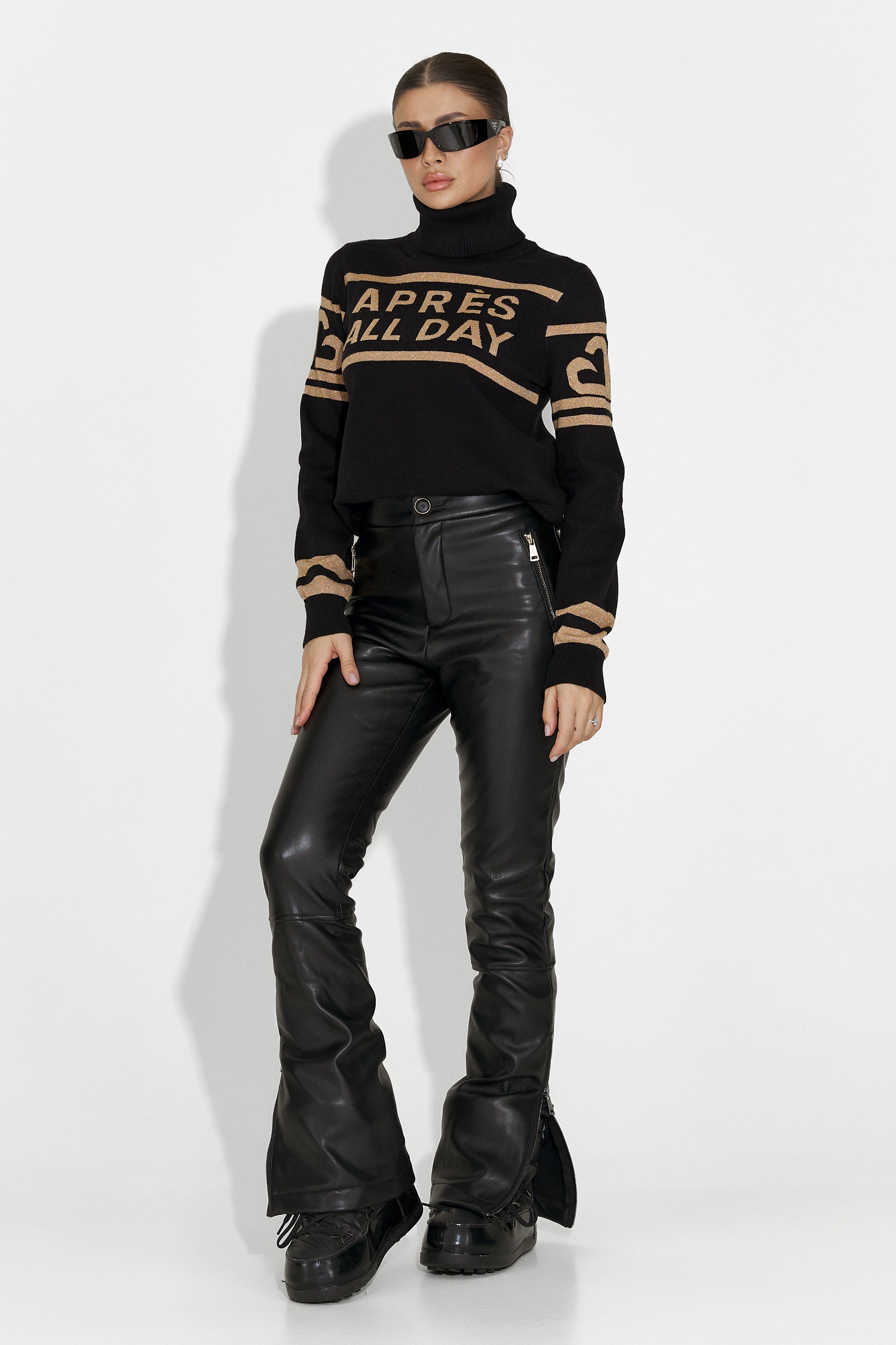 Дамски черен ски пуловер Jovelia Bogas