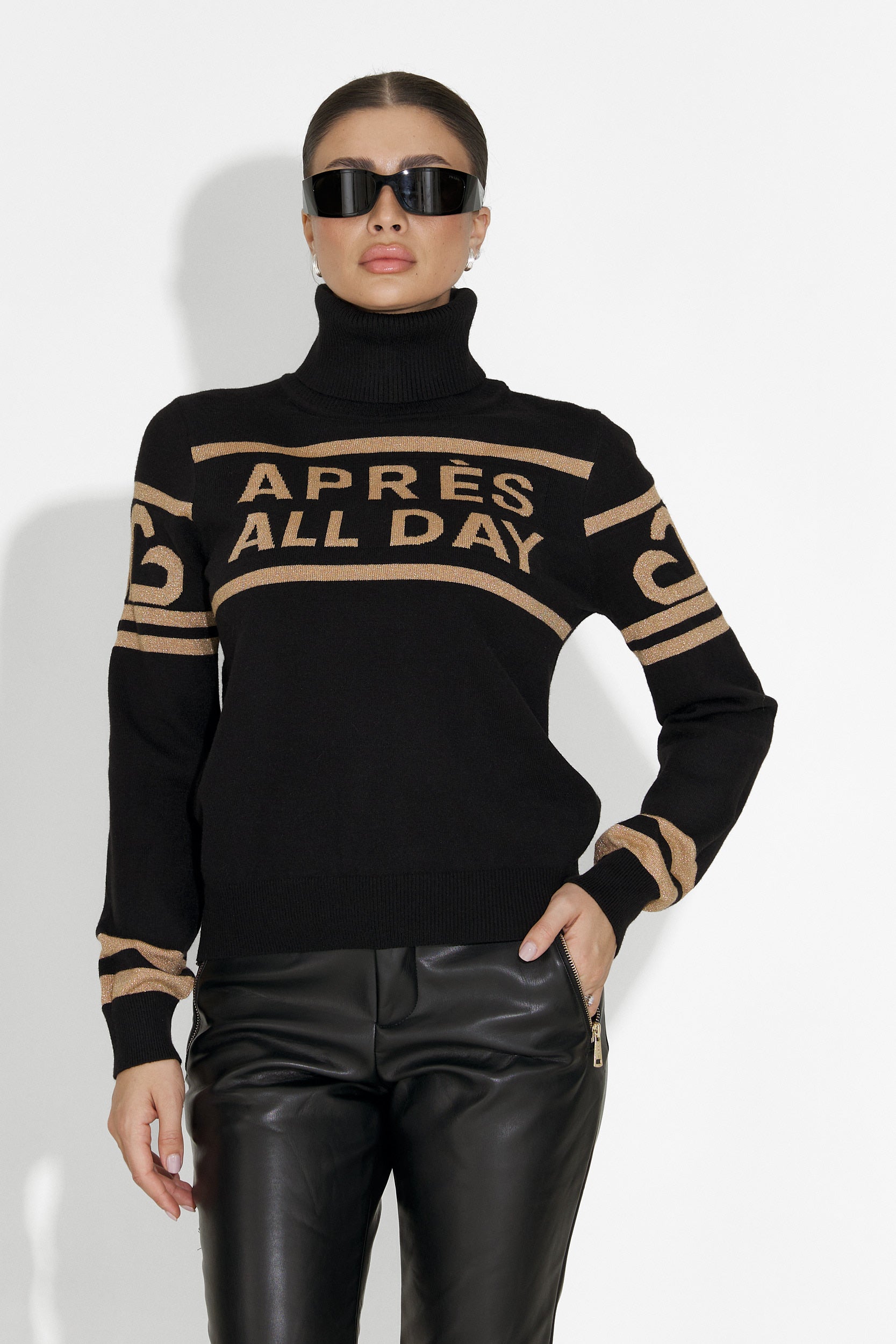 Дамски черен ски пуловер Jovelia Bogas