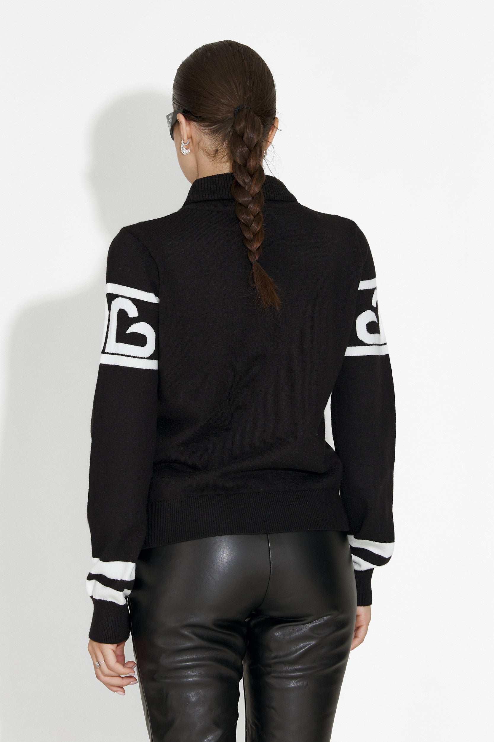 Дамски черен ски пуловер Lanaki Bogas