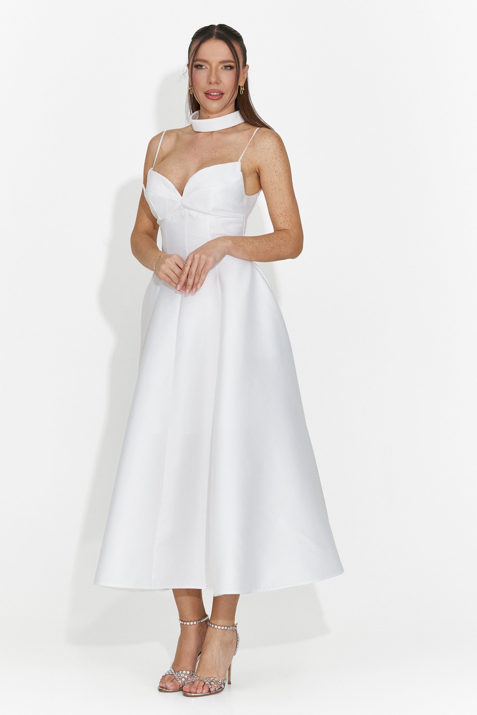 Дамска дълга бяла рокля Coriza Bogas