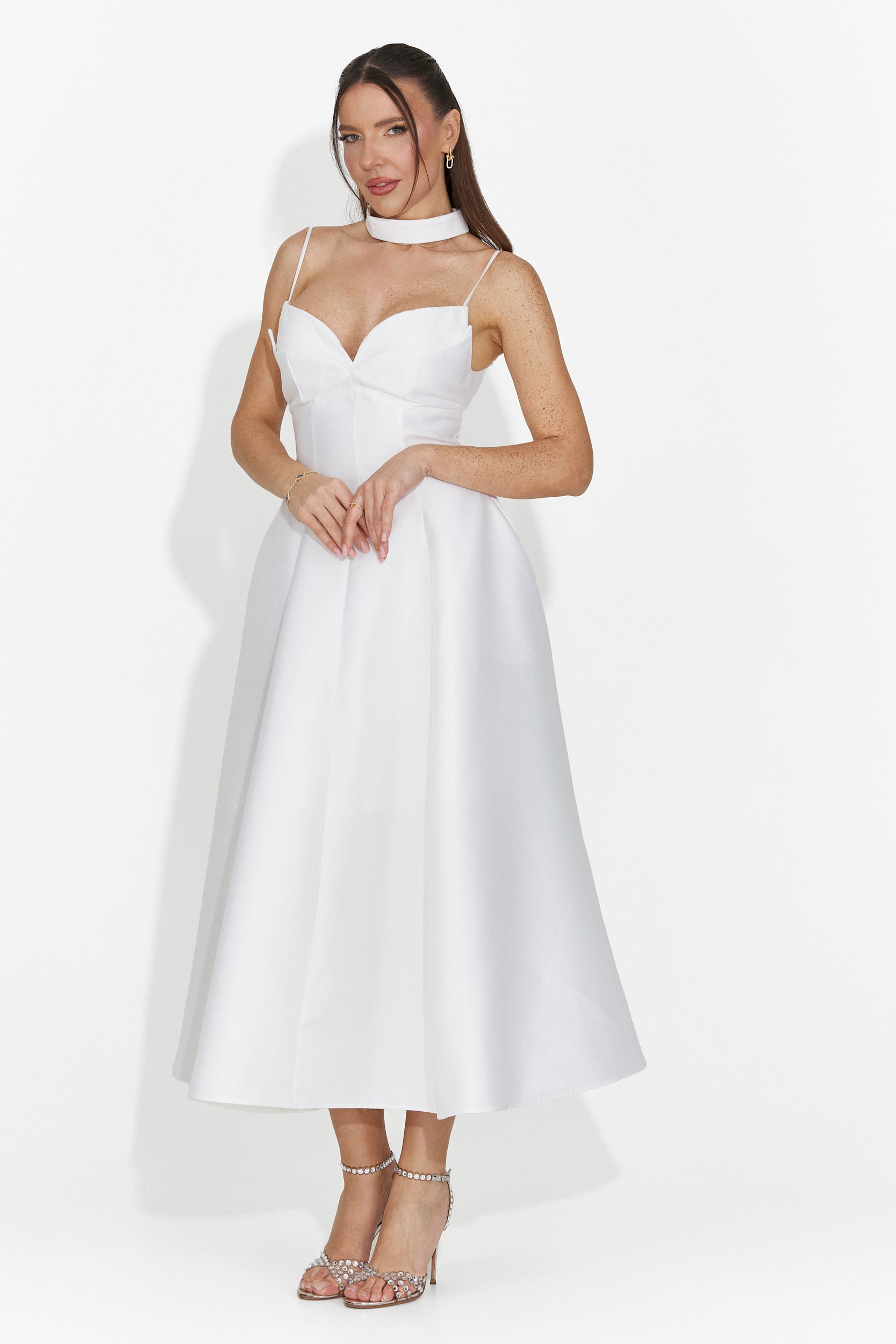 Дамска дълга бяла рокля Coriza Bogas