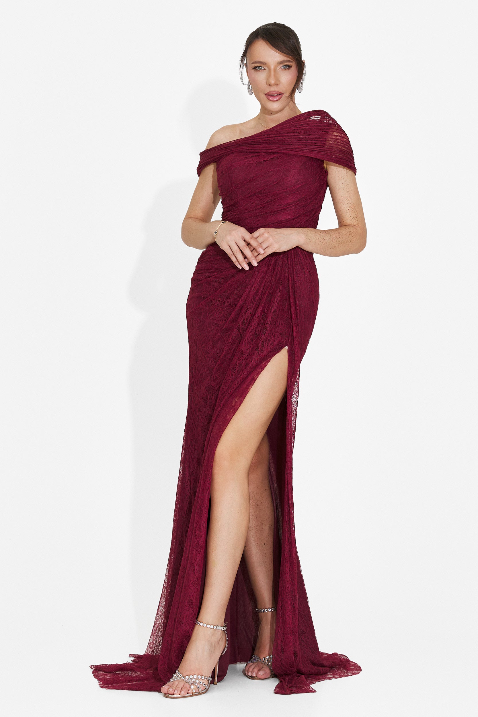 Rochie dama lunga burgundy Alanea Bogas