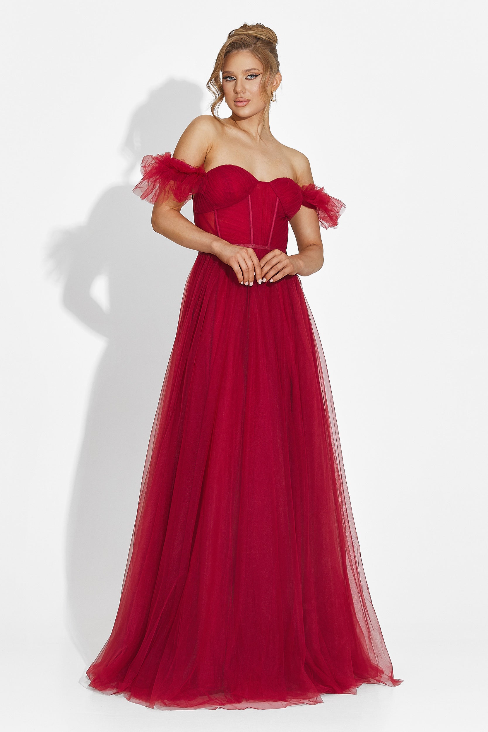 Дълга бордова рокля за дами Janiece Bogas