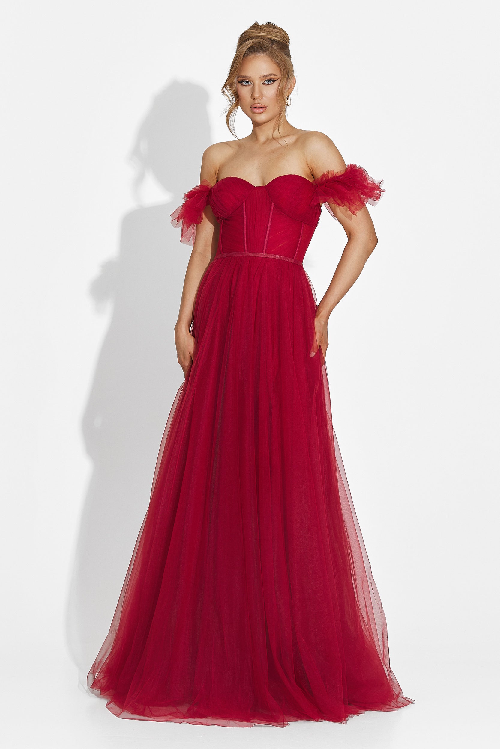 Дълга бордова рокля за дами Janiece Bogas