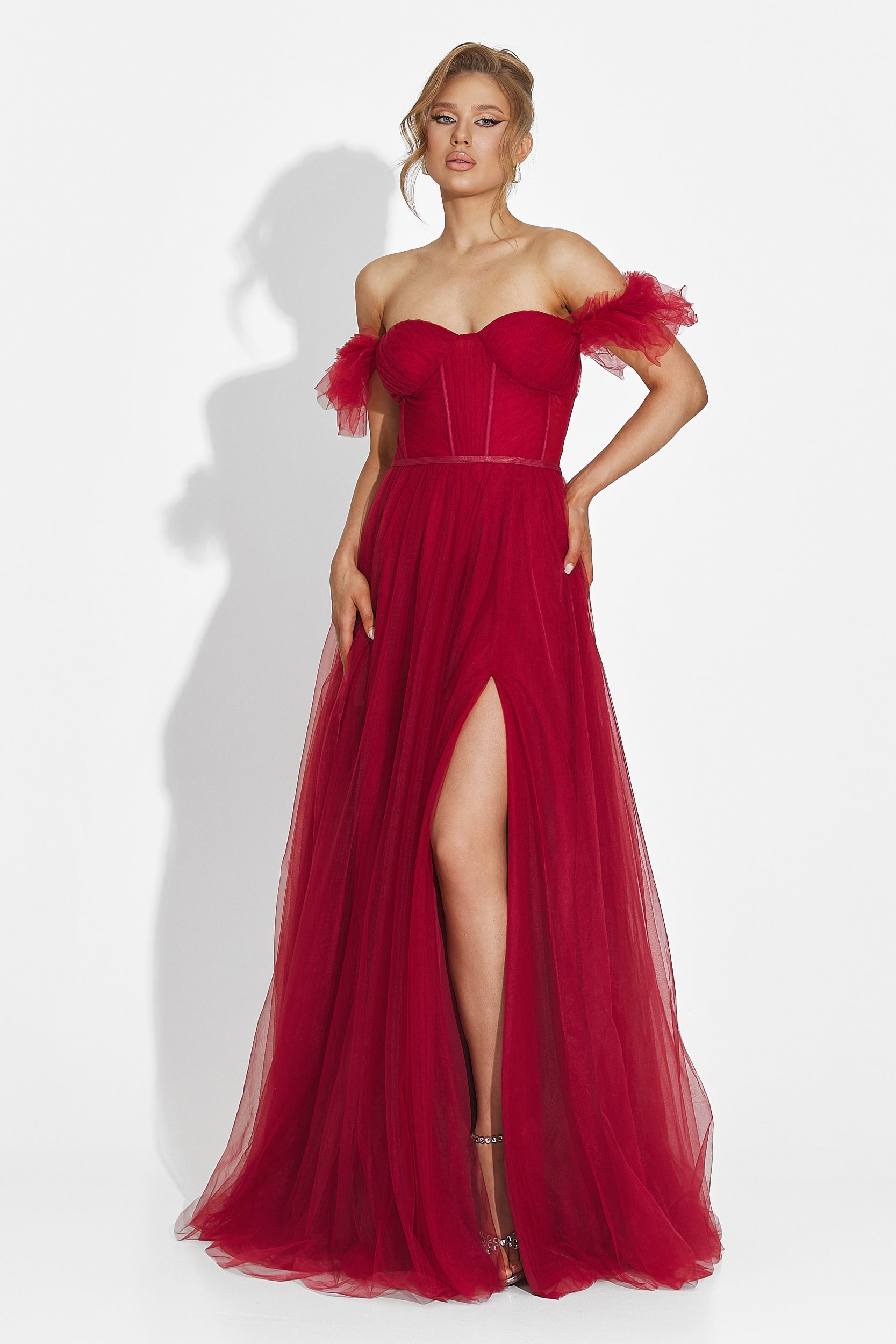 Дълга бордова рокля за дами Janiece Bogas